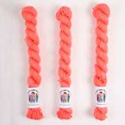 Twisted Ambitions SWEET SOCK MINI - SUNRISE Merino wool Nylon Fingering neon coral Yarn
