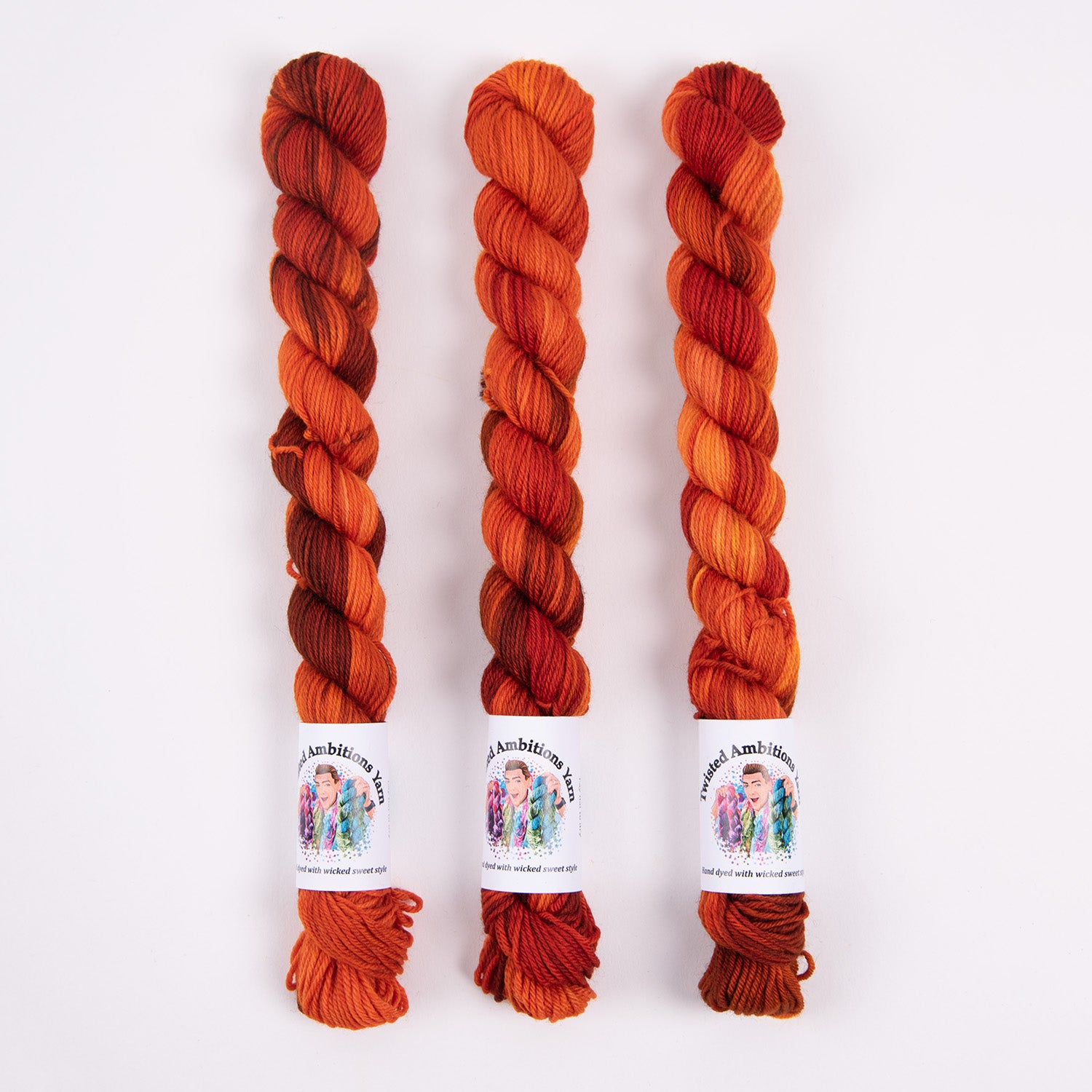 Twisted Ambitions SWEET SOCK MINI - SUNSET Merino wool Nylon Fingering orange Yarn
