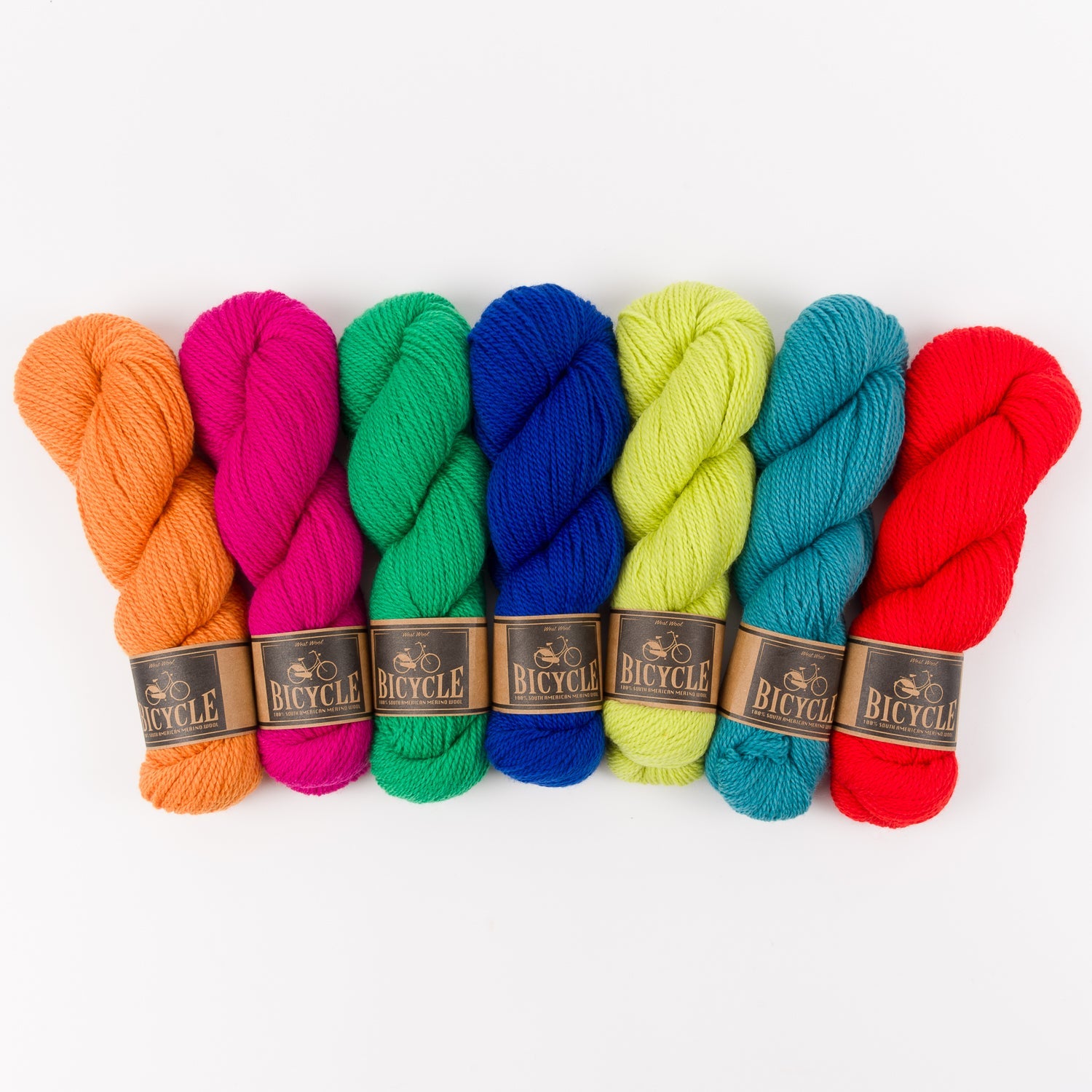 West Wool WESTKNITS KIT - TANGERINE JUICE Merino wool Fingering orange fuchsia yellow green blue Westknits Kits