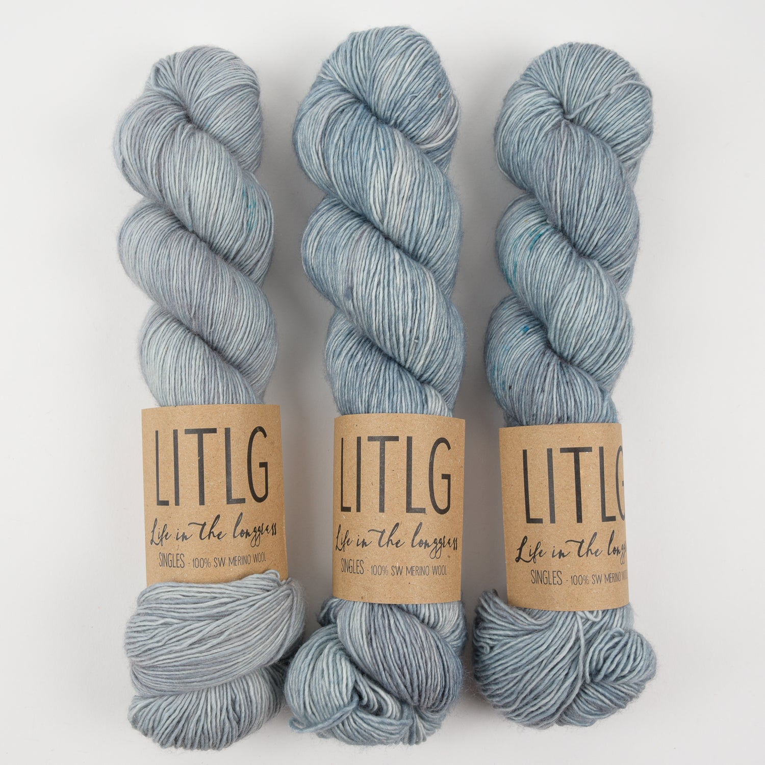Life in The Long Grass LITLG SINGLES - THAW Merino wool Fingering blue Yarn