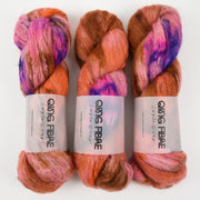 Qing Fibre MELTED BABY SURI - TOFFEE APPLE Alpaca Merino wool Silk brown Yarn