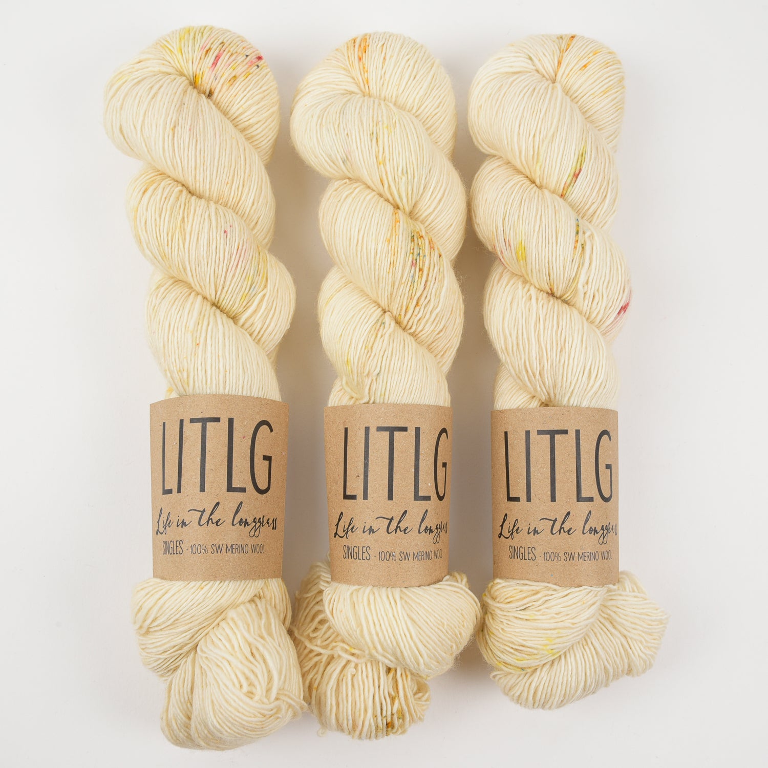 Life in The Long Grass LITLG SINGLES - TWINKLE Merino wool Fingering cream beige Yarn