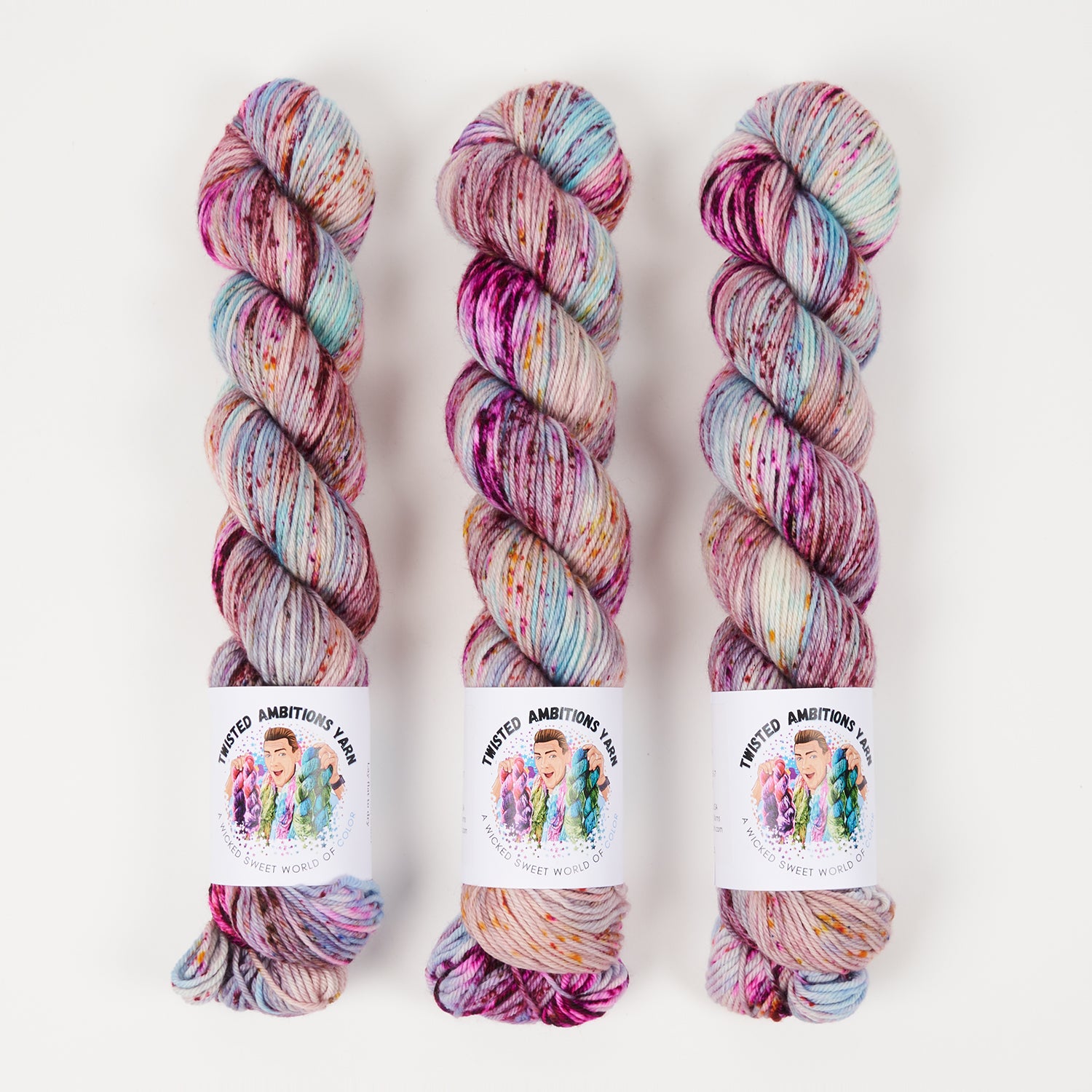Twisted Ambitions WICKED DK - COURAGE Merino wool DK multicolour pink Yarn
