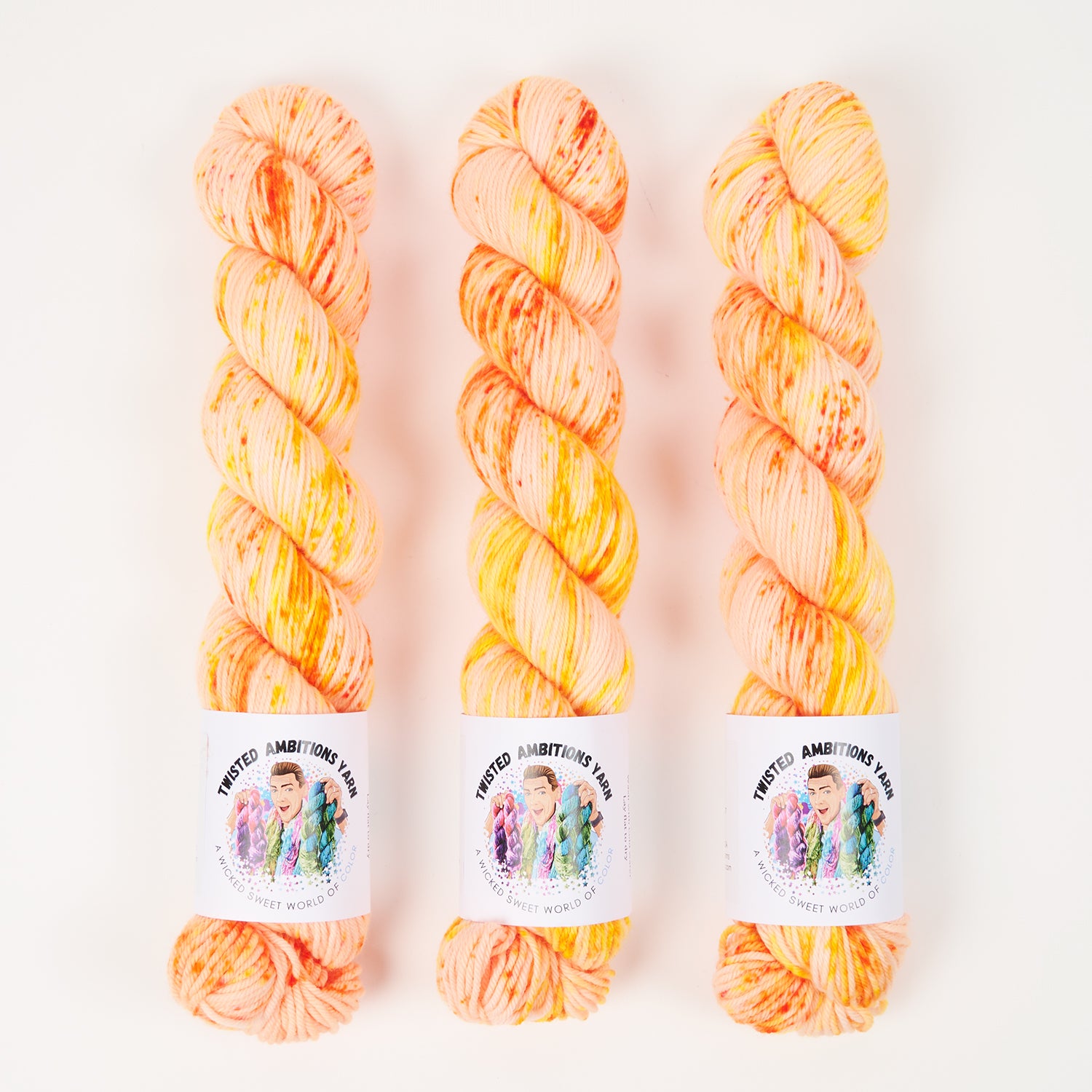 Twisted Ambitions WICKED DK - SUNSHINE Merino wool DK orange yellow Yarn