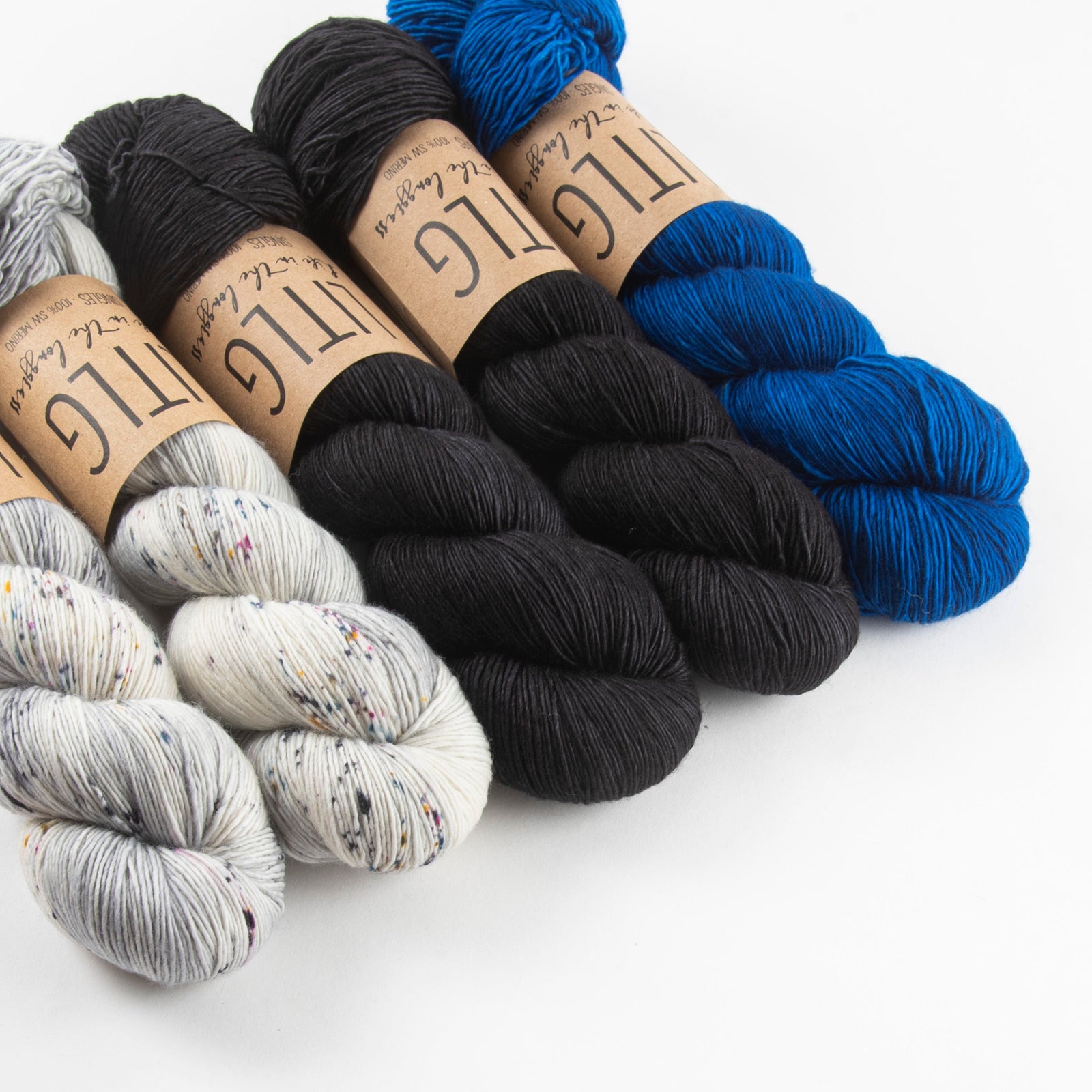 Life in The Long Grass WESTKNITS KIT - STELLAR STONE Merino wool Fingering grey blue white Westknits Kits