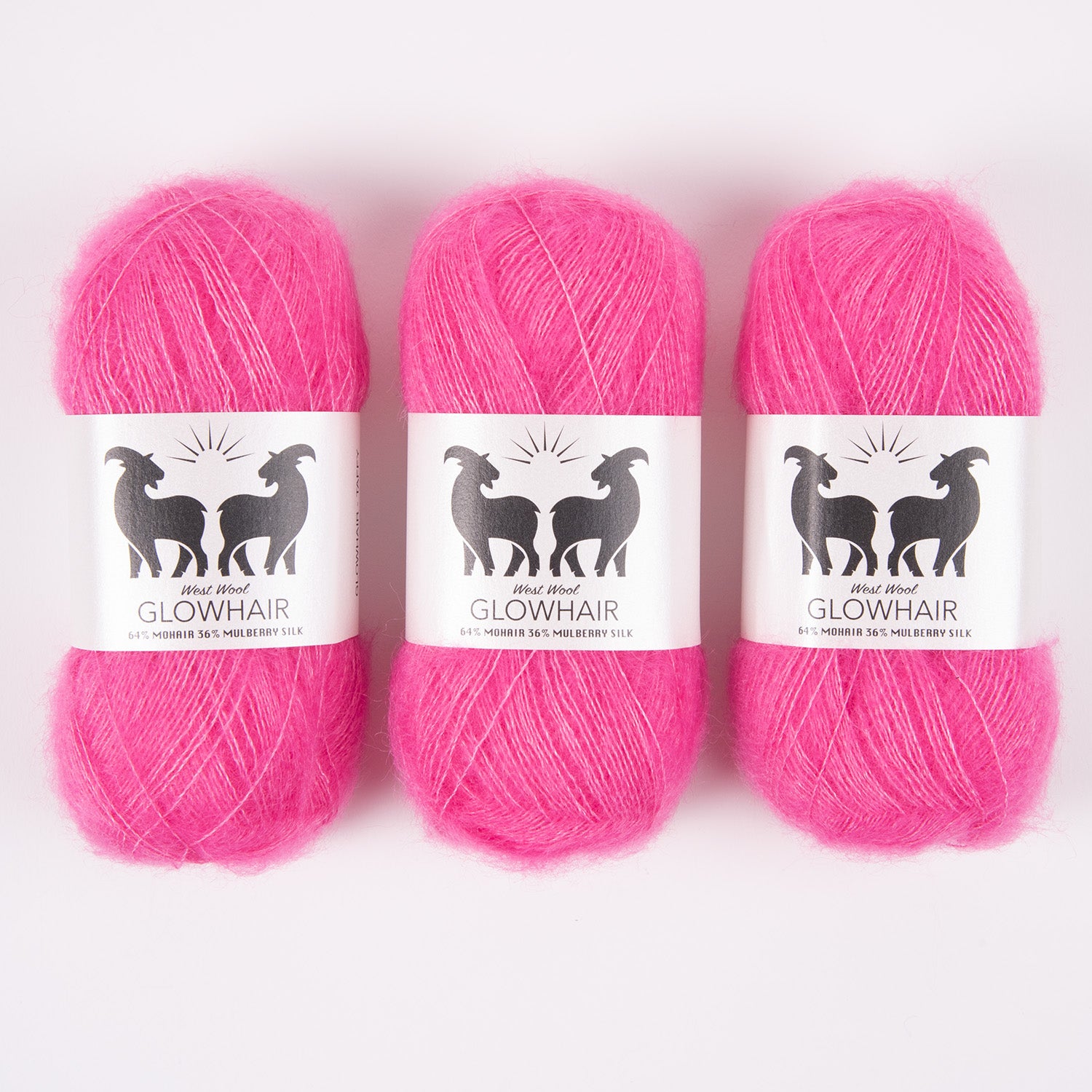 West Wool GLOWHAIR - TAFFY Mohair Silk Lace pink Yarn