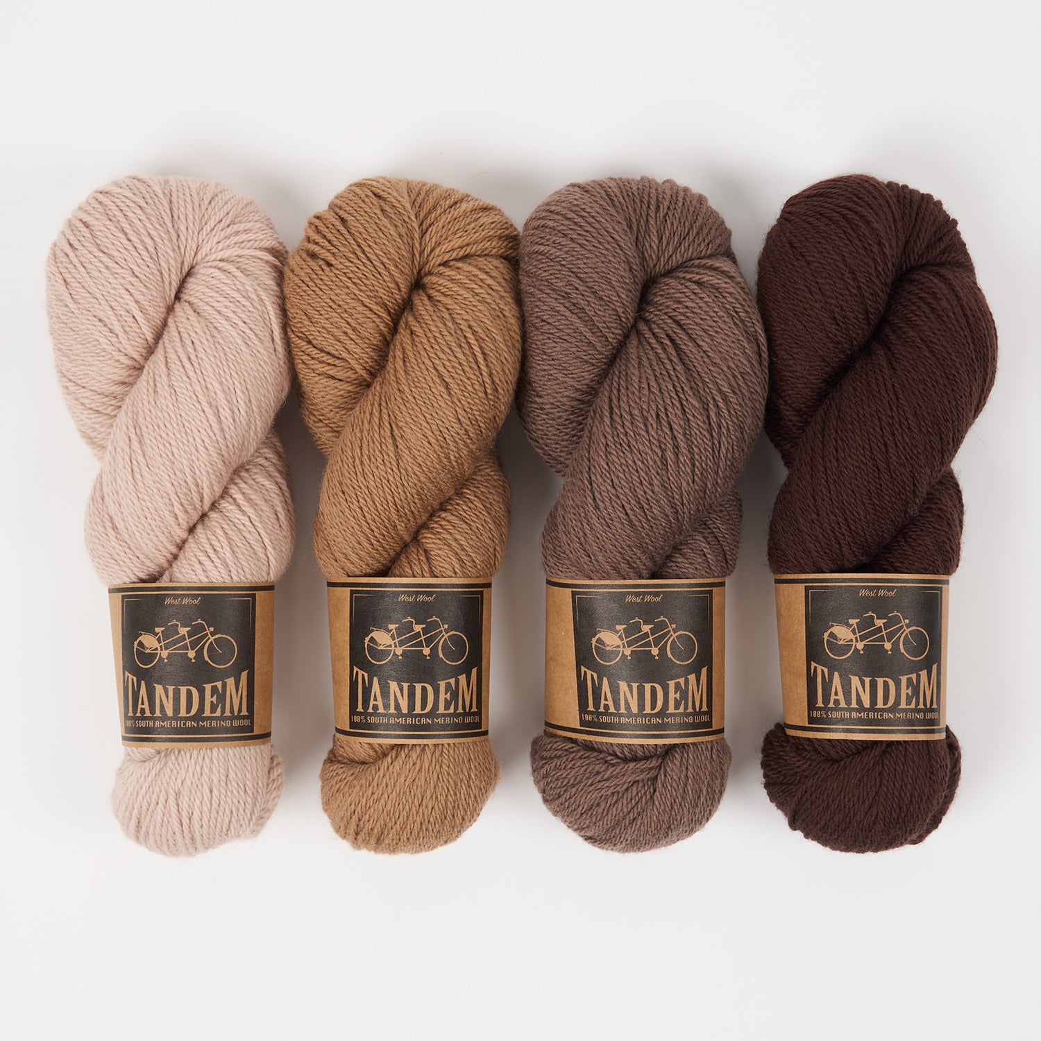West Wool WESTKNITS KIT - SANDY MOCHA Merino wool DK brown beige Westknits Kits