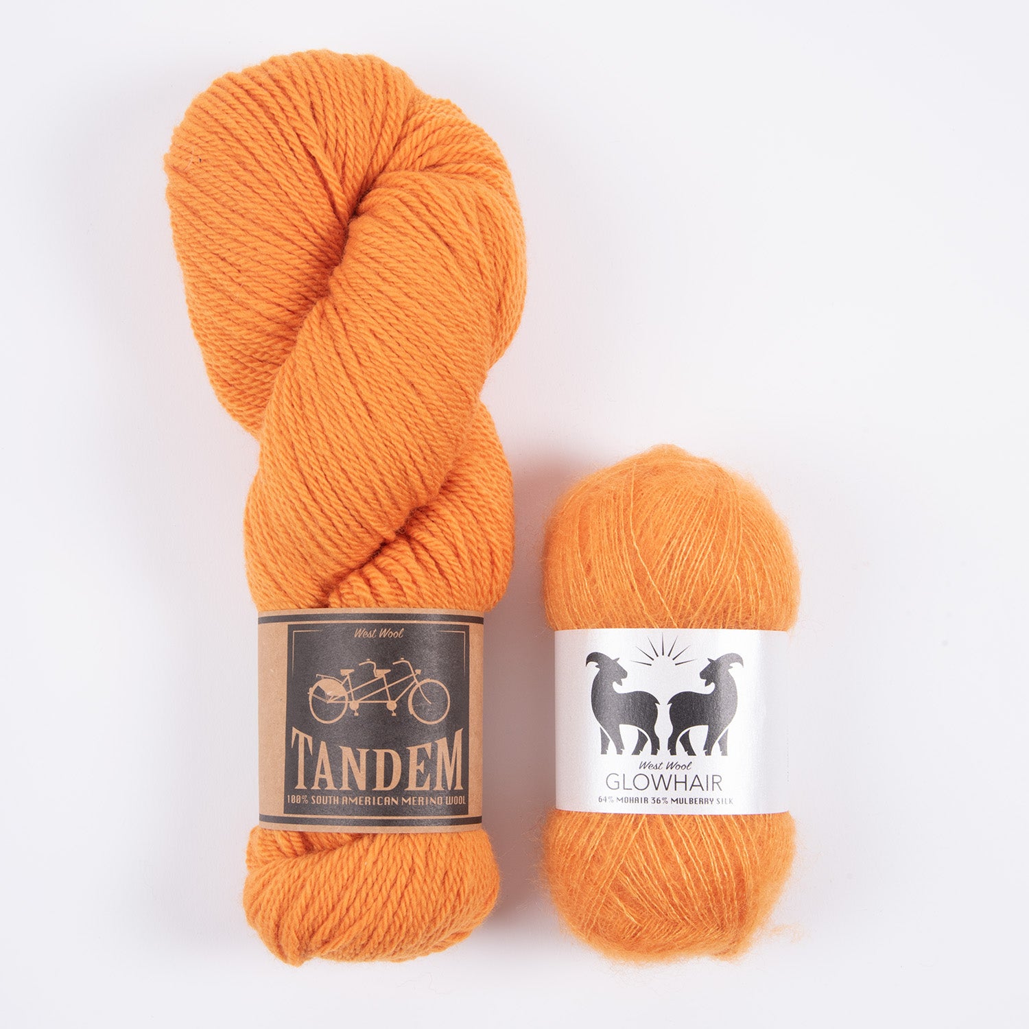 West Wool WESTKNITS KIT - TANGERINE MOHAIR MATCH FOUR DK Mohair Silk Merino wool Lace DK orange Westknits Kits