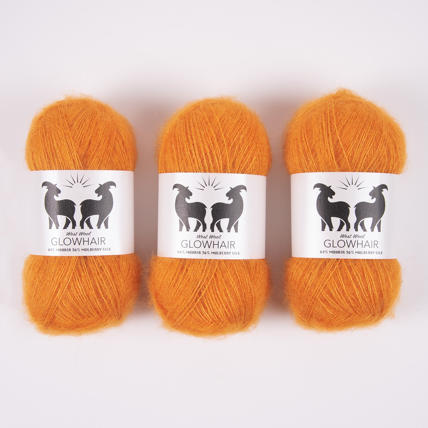 West Wool GLOWHAIR - TANGERINE Mohair Silk Lace orange Yarn