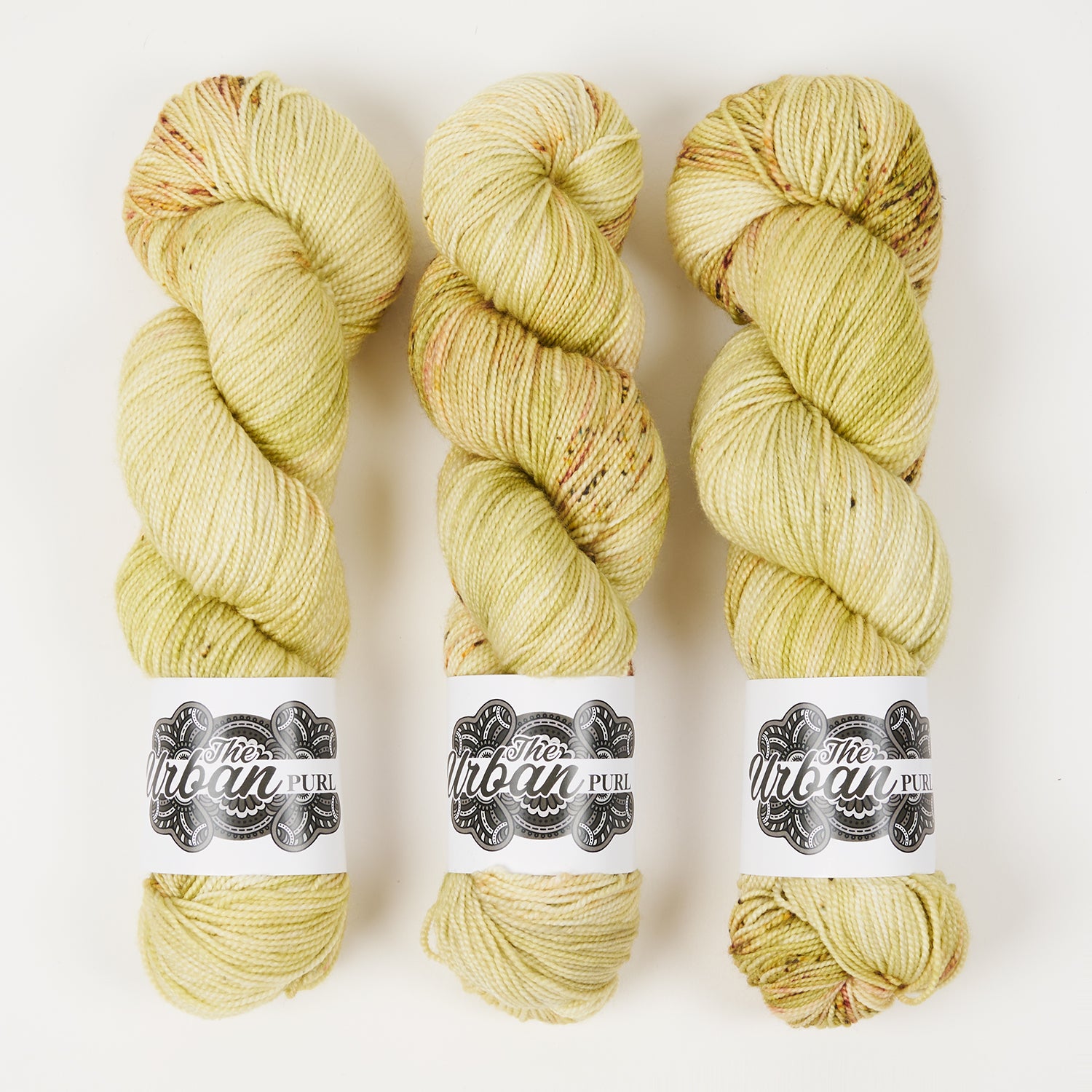 The Urban Purl LUX HI TWIST - LITTLE SAVAGE GARDENS Merino wool Silk Fingering yellow Yarn