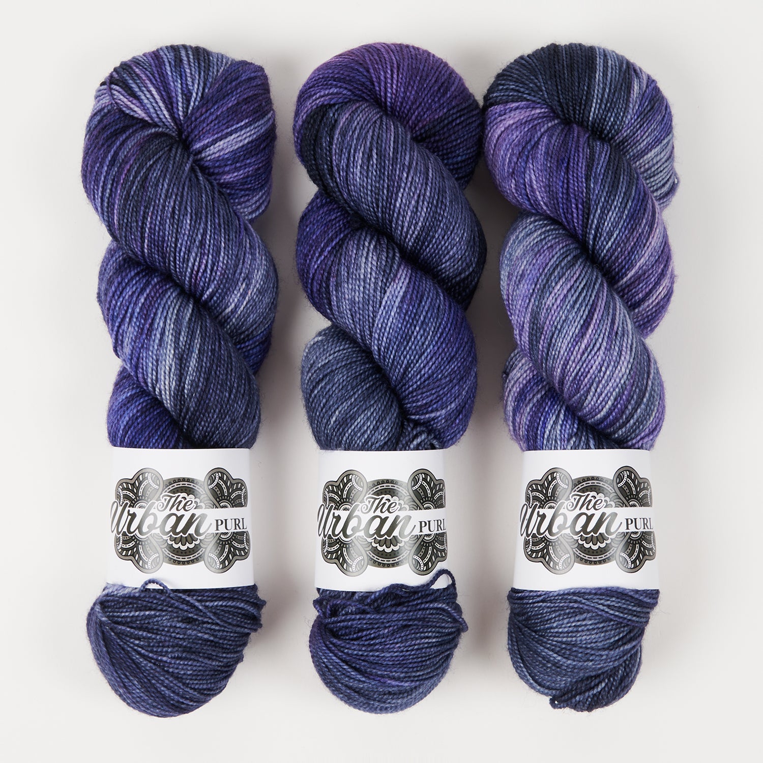 The Urban Purl LUX HI TWIST - NOSTRADAMUS Merino wool Silk Fingering blue Yarn