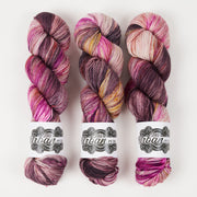 The Urban Purl LUX HI TWIST - SHANGRI LA Merino wool Silk Fingering pink Yarn
