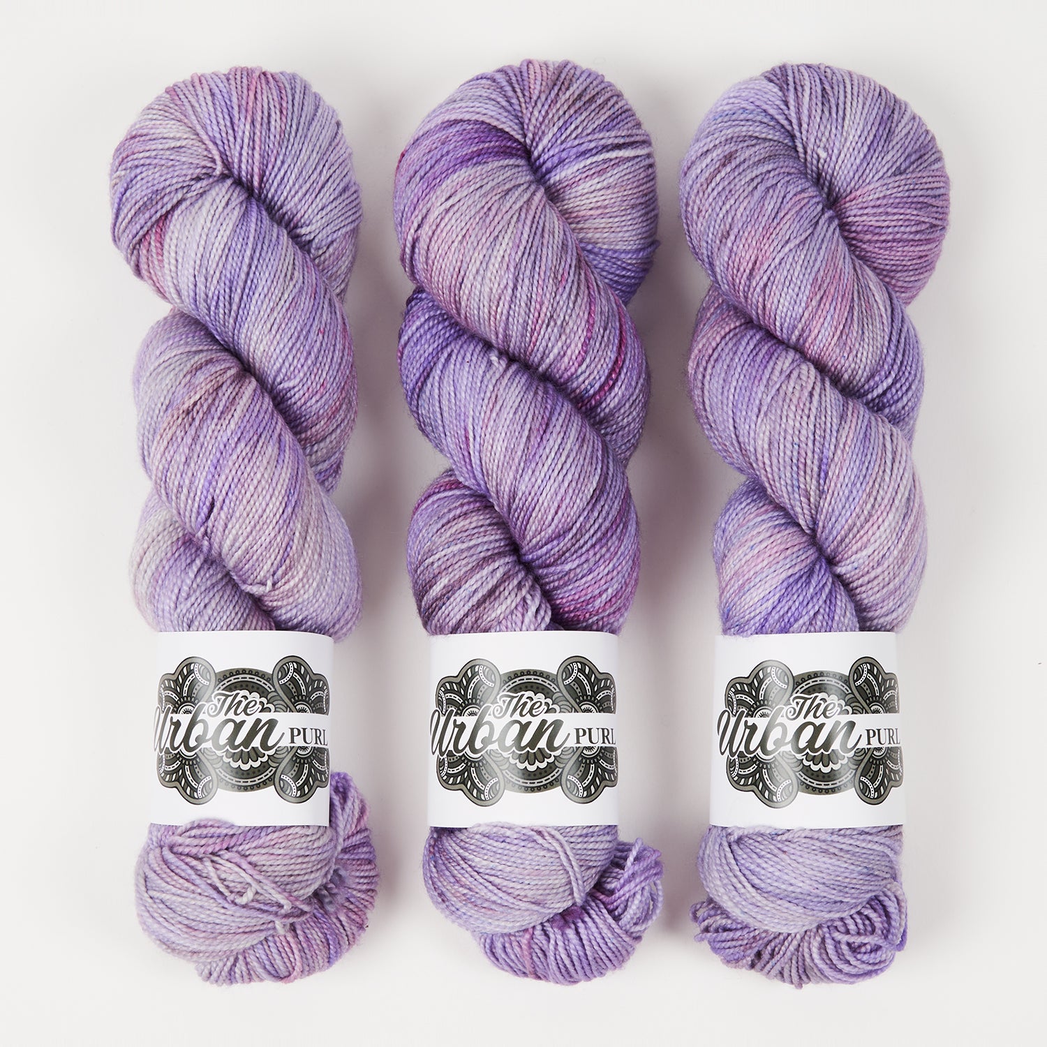 The Urban Purl LUX HI TWIST - VINTAGE VIOLET Merino wool Silk Fingering purple Yarn