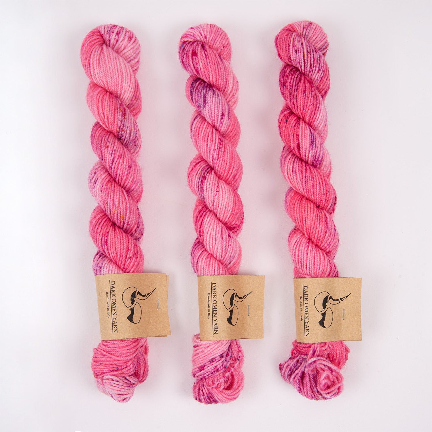 Dark Omen Yarn MERINO SOCK MINI - THORN Merino wool Nylon Fingering pink Yarn