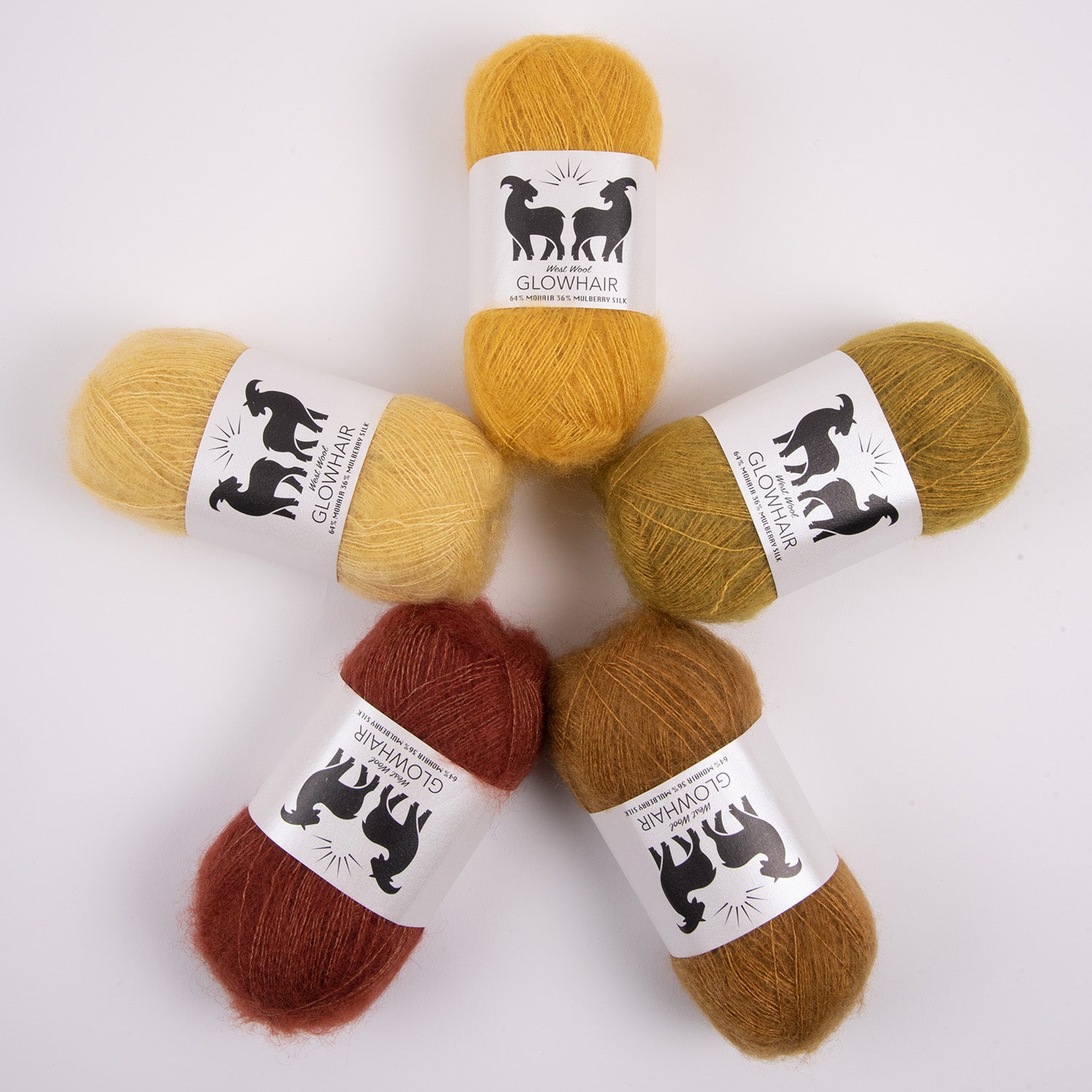 West Wool MOHAIR MIX - TIGER HUES Mohair Silk Lace Quick Kits