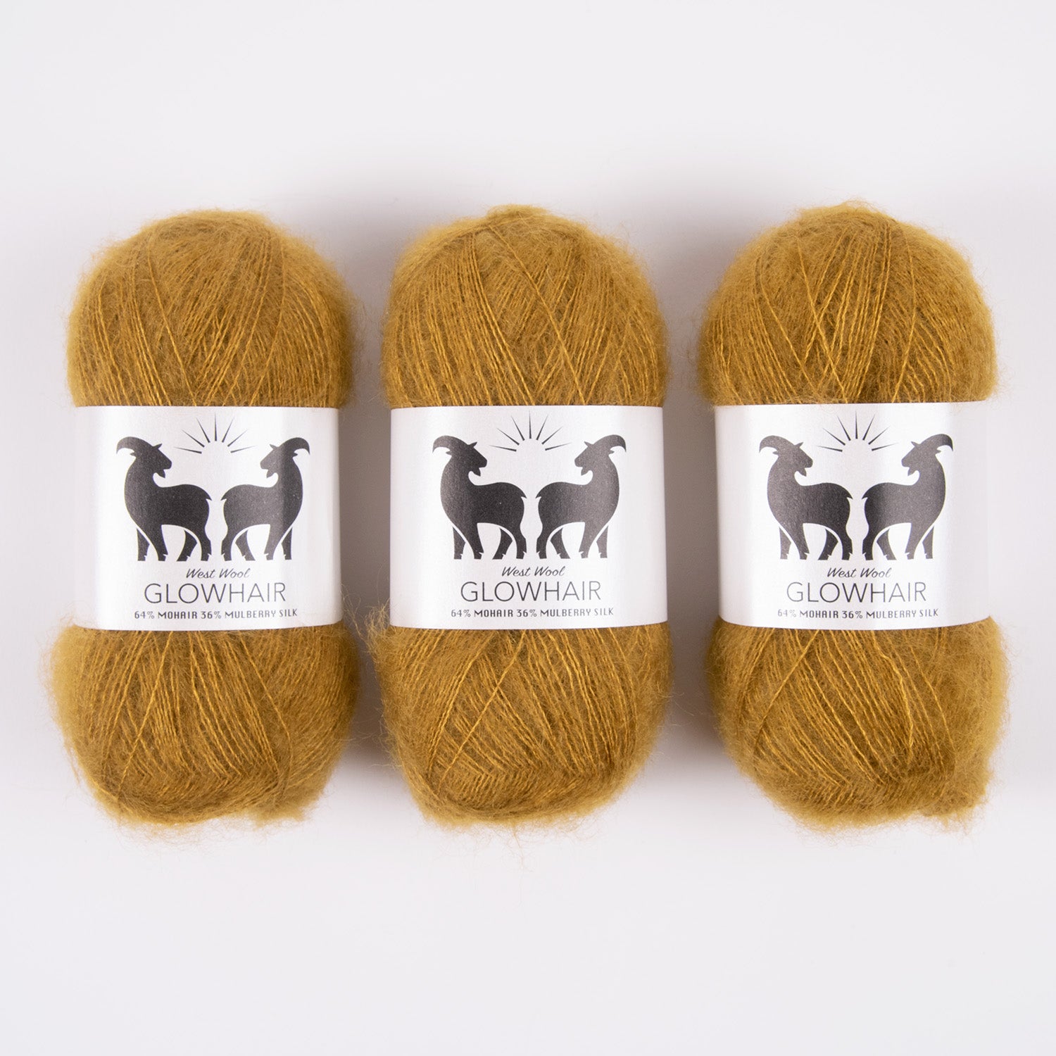 West Wool GLOWHAIR - TIGER Mohair Silk Lace brown Yarn