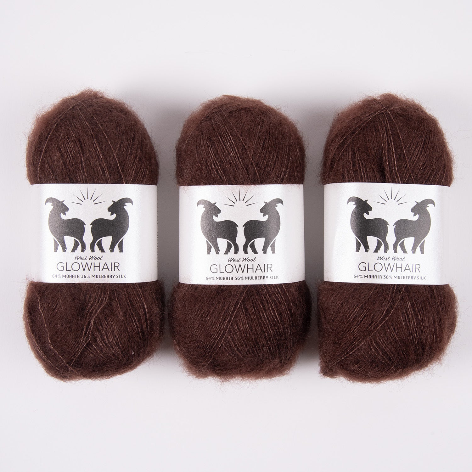 West Wool GLOWHAIR - TRUFFLE Mohair Silk Lace brown Yarn