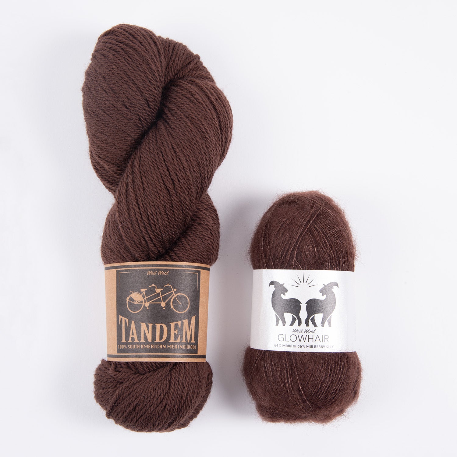 West Wool TRUFFLE MOHAIR MATCH DK Mohair Silk Merino wool Mixed Weight Quick Kits
