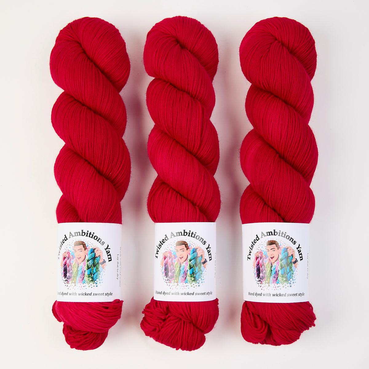Twisted Ambitions SWEET SOCK - CHERRY BLOSSOM Merino wool Nylon Fingering red Yarn