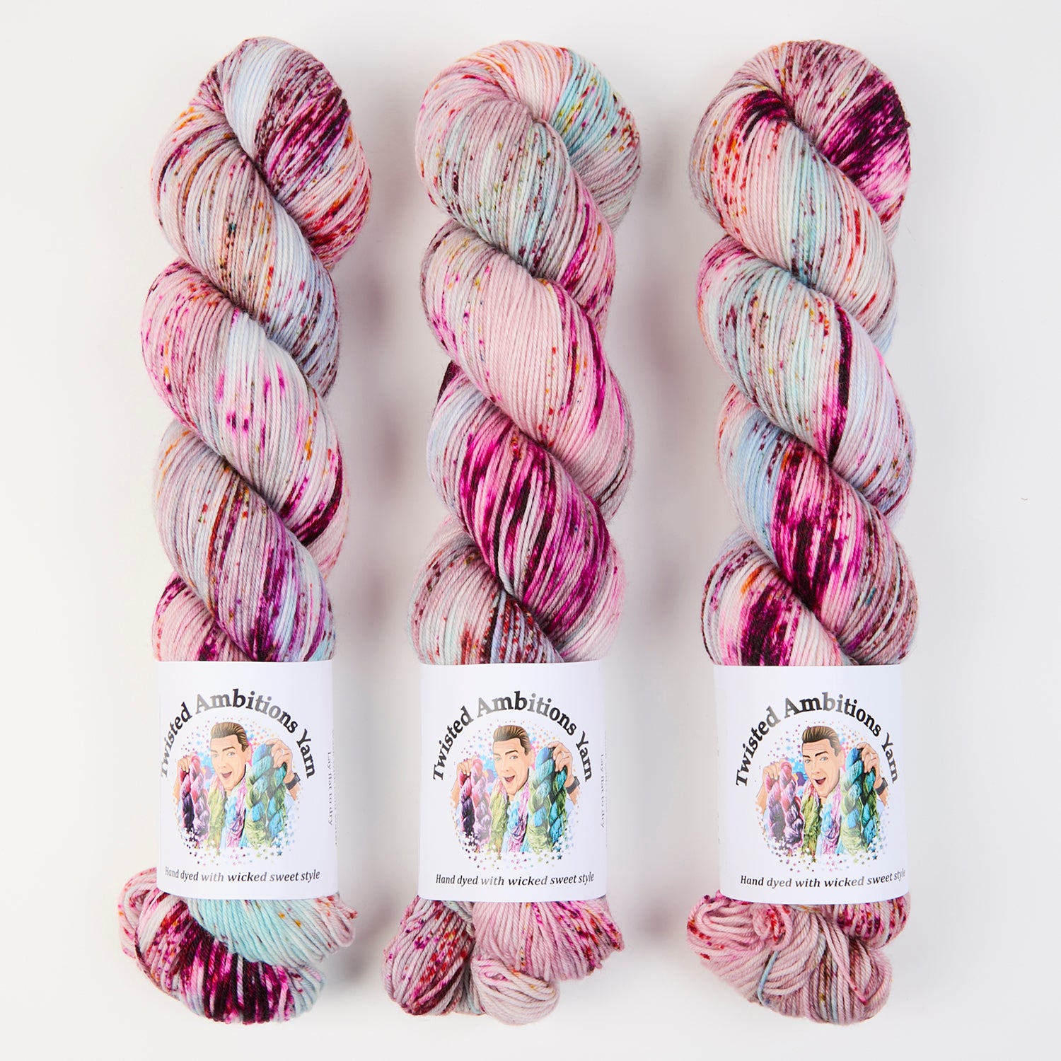 Twisted Ambitions SWEET SOCK - COURAGE Merino wool Nylon Fingering pink Yarn