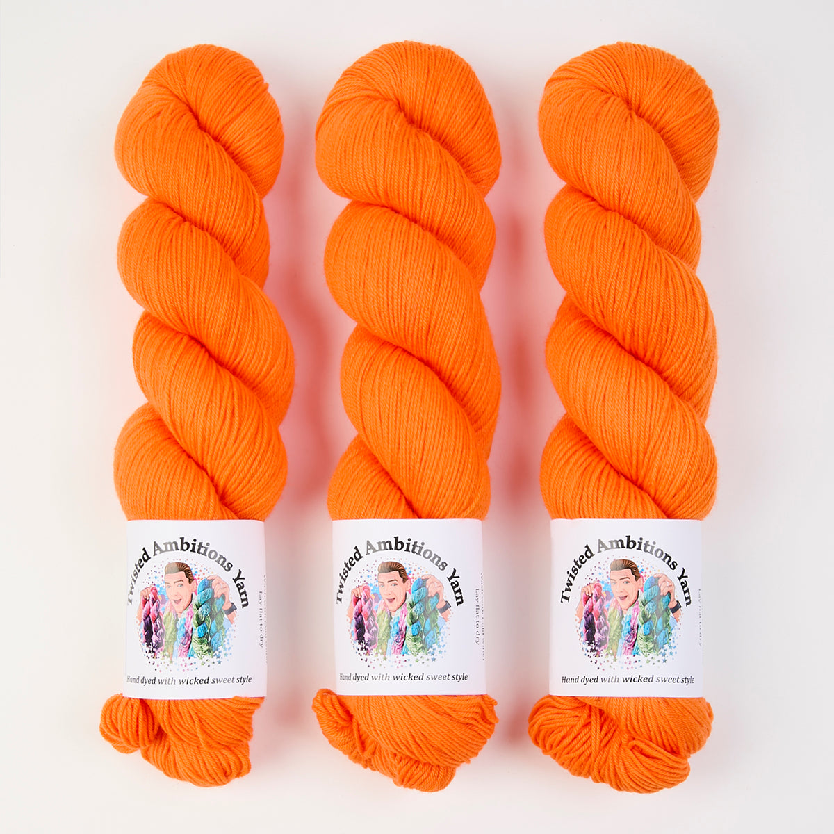 Twisted Ambitions SWEET SOCK - CRUSH Merino wool Nylon Fingering orange Yarn