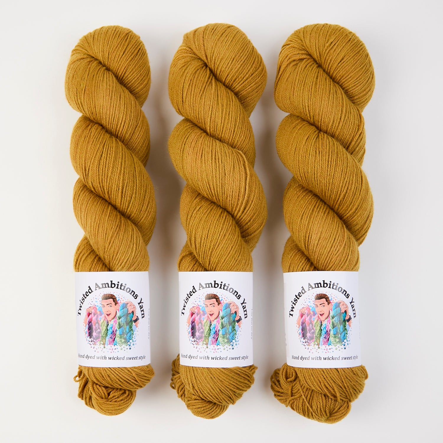Twisted Ambitions SWEET SOCK - FIELDS OF GOLD Merino wool Nylon Fingering brown Yarn