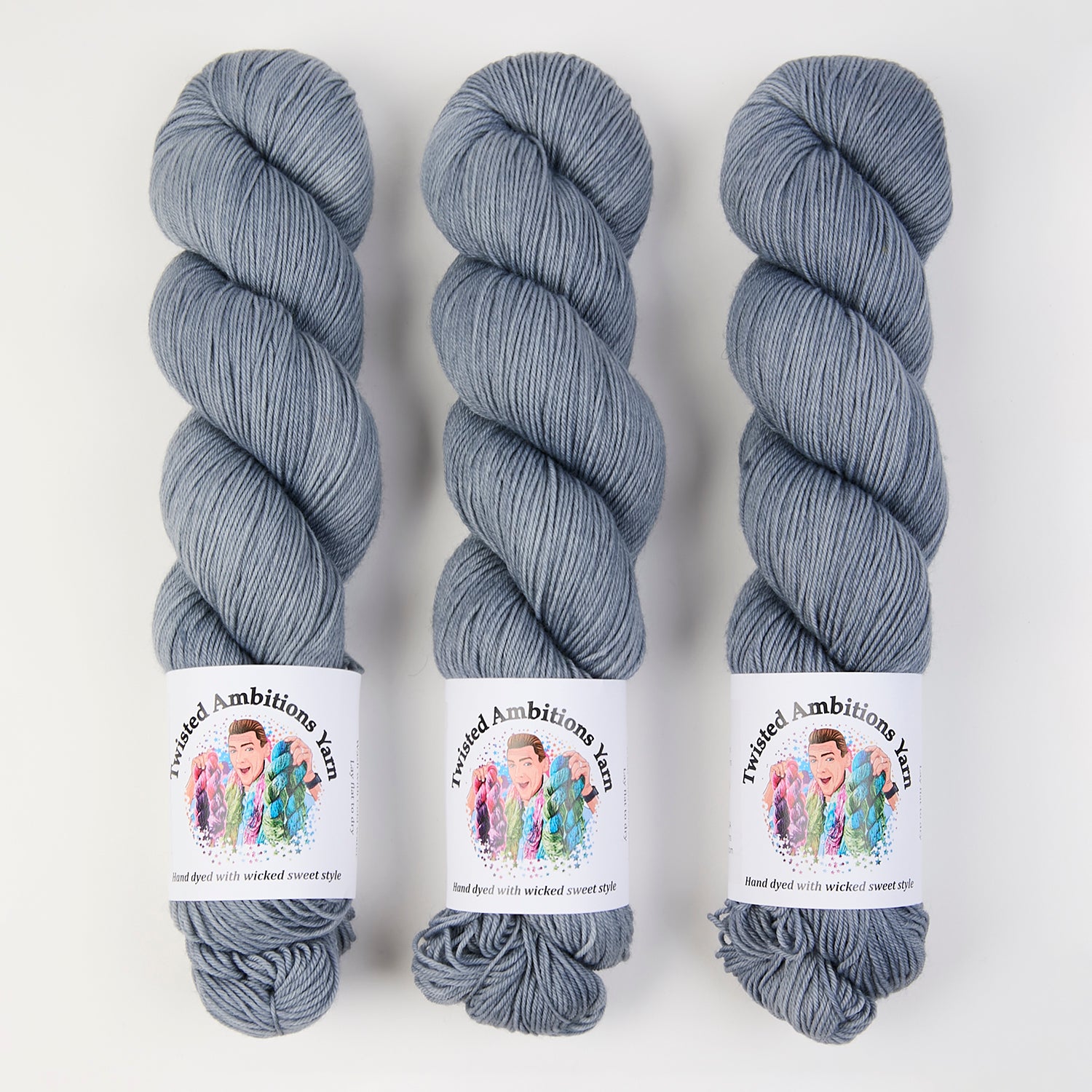 Twisted Ambitions SWEET SOCK - LEAD Merino wool Nylon Fingering grey Yarn