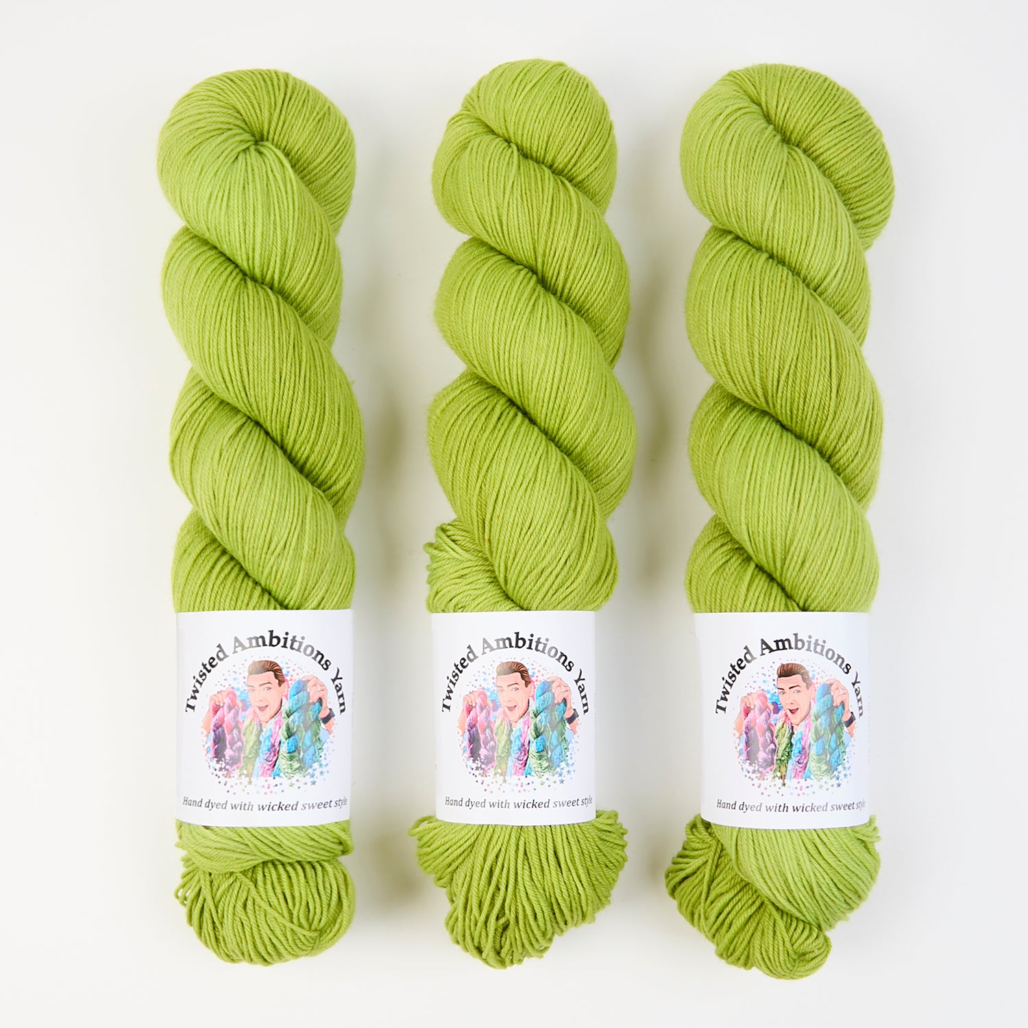 Twisted Ambitions SWEET SOCK - LEMONGRASS Merino wool Nylon Fingering green Yarn