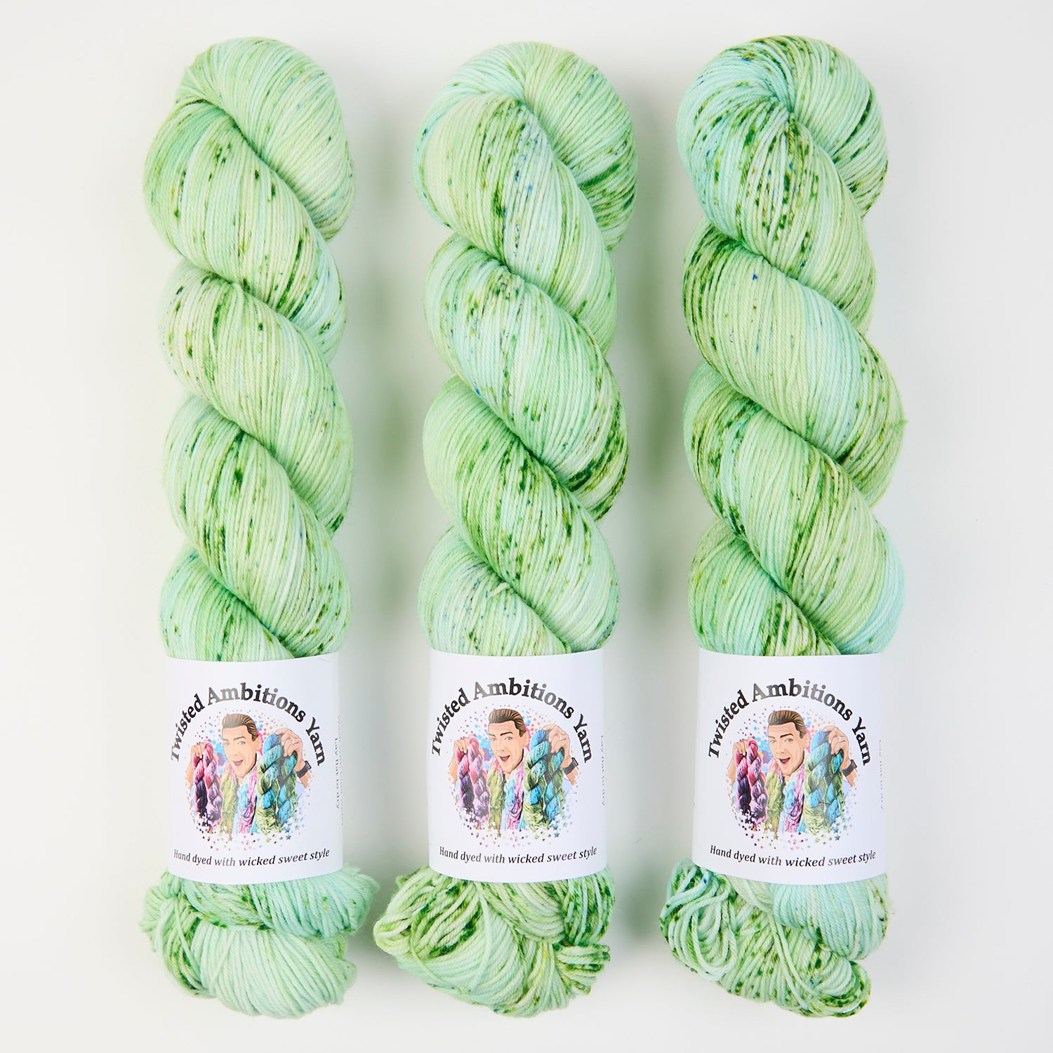 Twisted Ambitions SWEET SOCK - OASIS Merino wool Nylon Fingering green Yarn