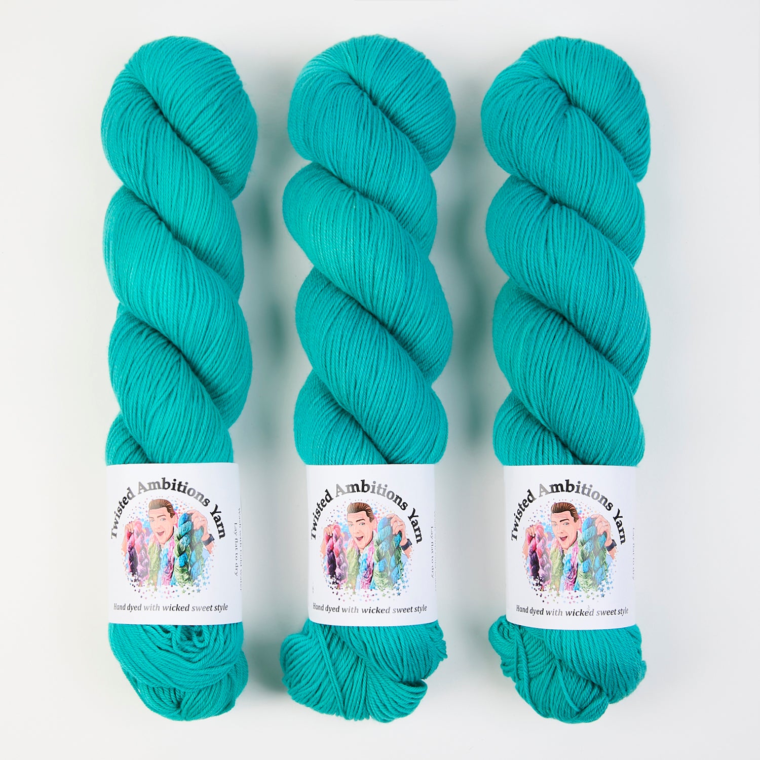 Twisted Ambitions SWEET SOCK - OCEAN BREEZE Merino wool Nylon Fingering blue turquoise Yarn