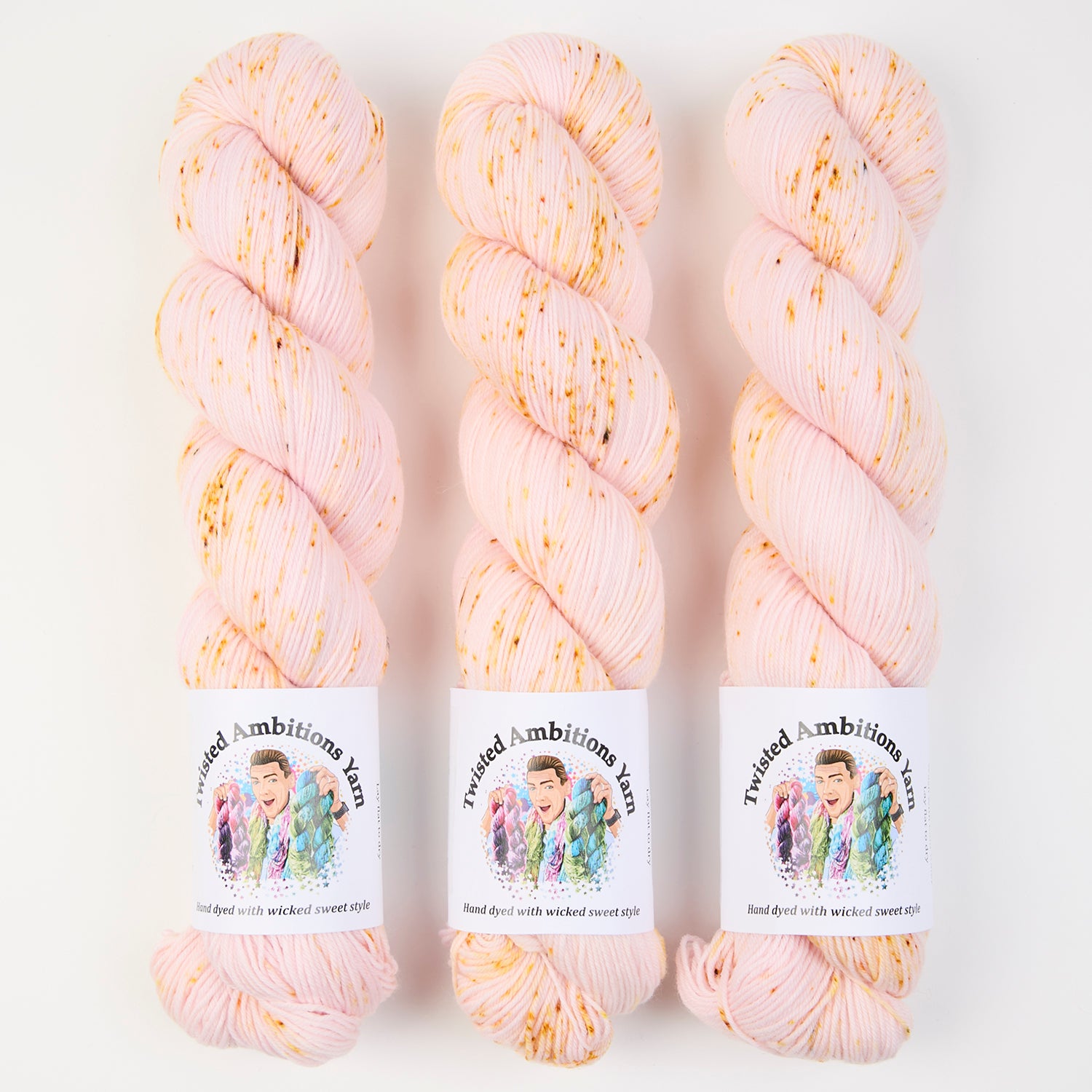 Twisted Ambitions SWEET SOCK - OH MY STARS Merino wool Nylon Fingering pink peach Yarn