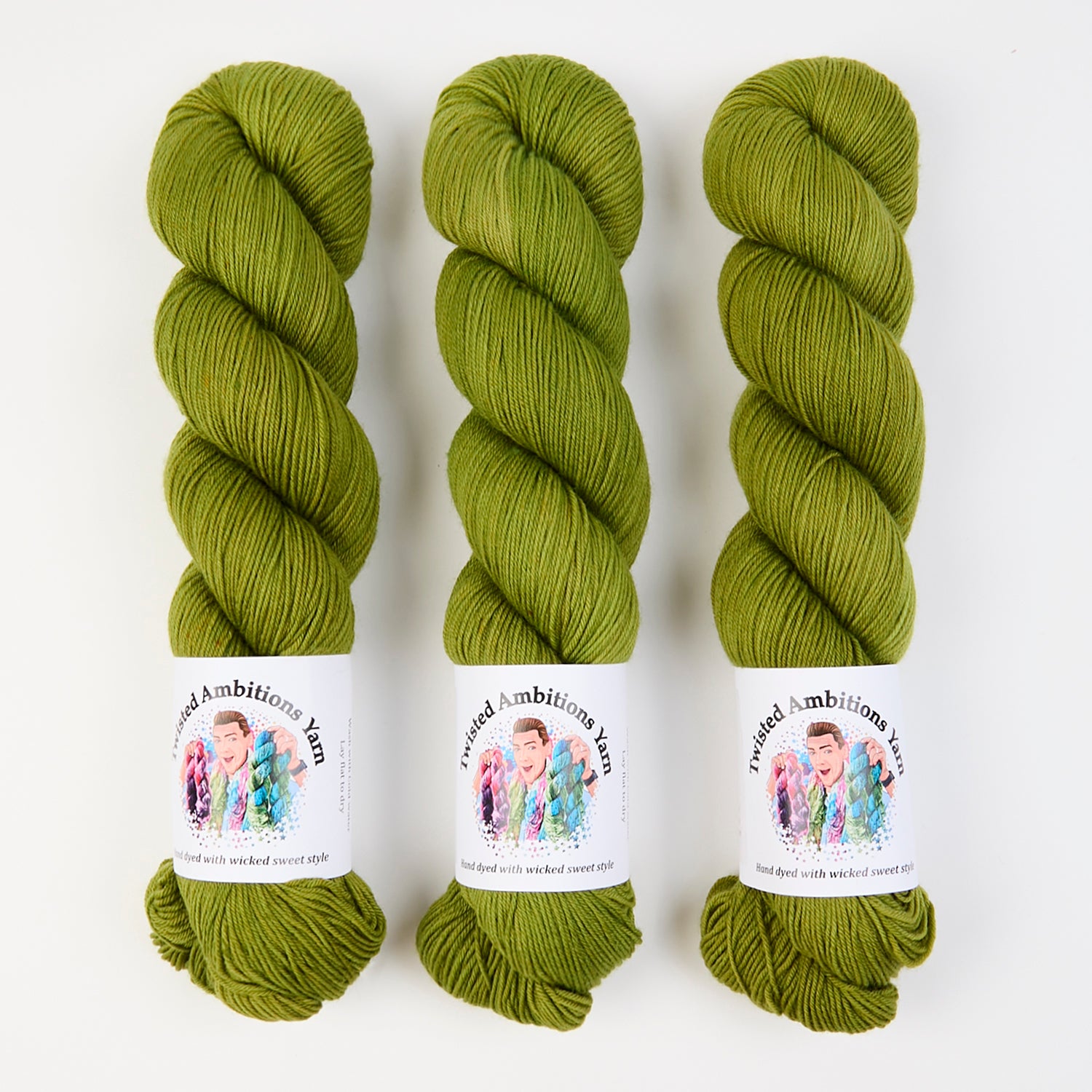 Twisted Ambitions SWEET SOCK - PEAR Merino wool Nylon Fingering green Yarn