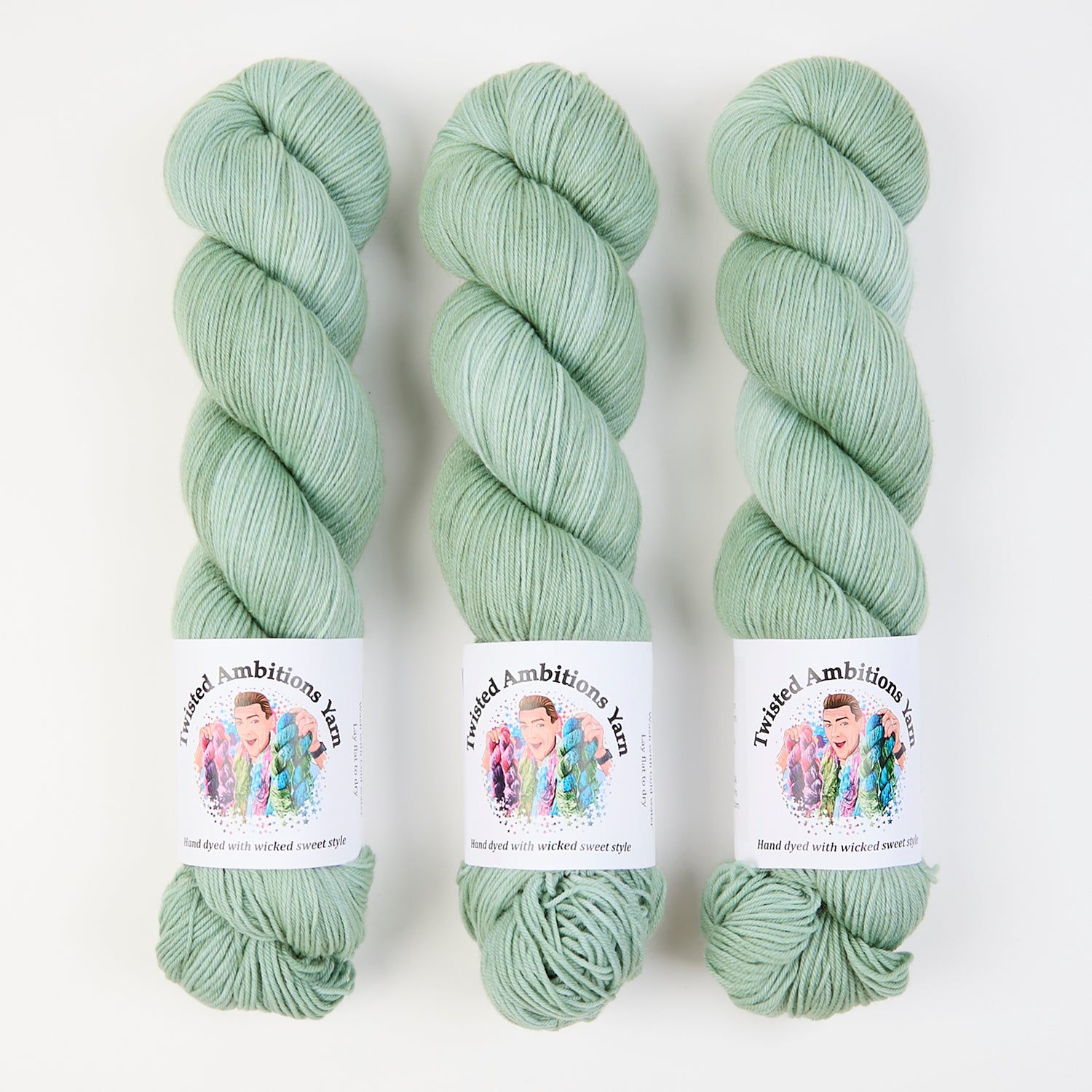 Twisted Ambitions SWEET SOCK - SAGE Merino wool Nylon Fingering green Yarn