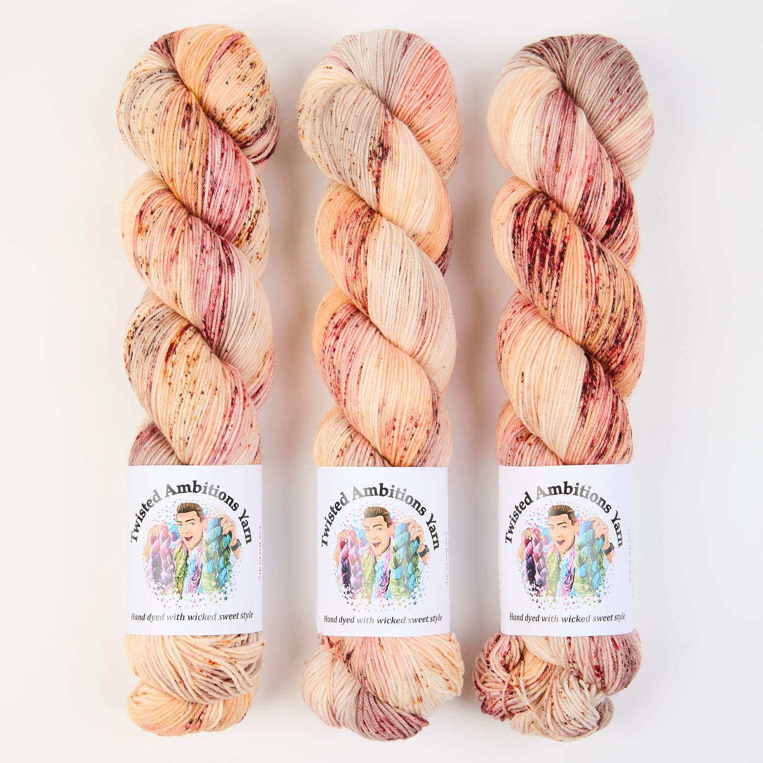 Twisted Ambitions SWEET SOCK - SANDCASTLES Merino wool Nylon Fingering peach beige Yarn