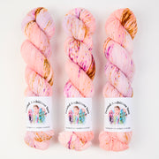 Twisted Ambitions SWEET SOCK - SUNSET IN JULY Merino wool Nylon Fingering pink Yarn