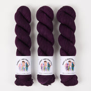 Twisted Ambitions SWEET SOCK - AUBERGINE Merino wool Nylon Fingering purple Yarn