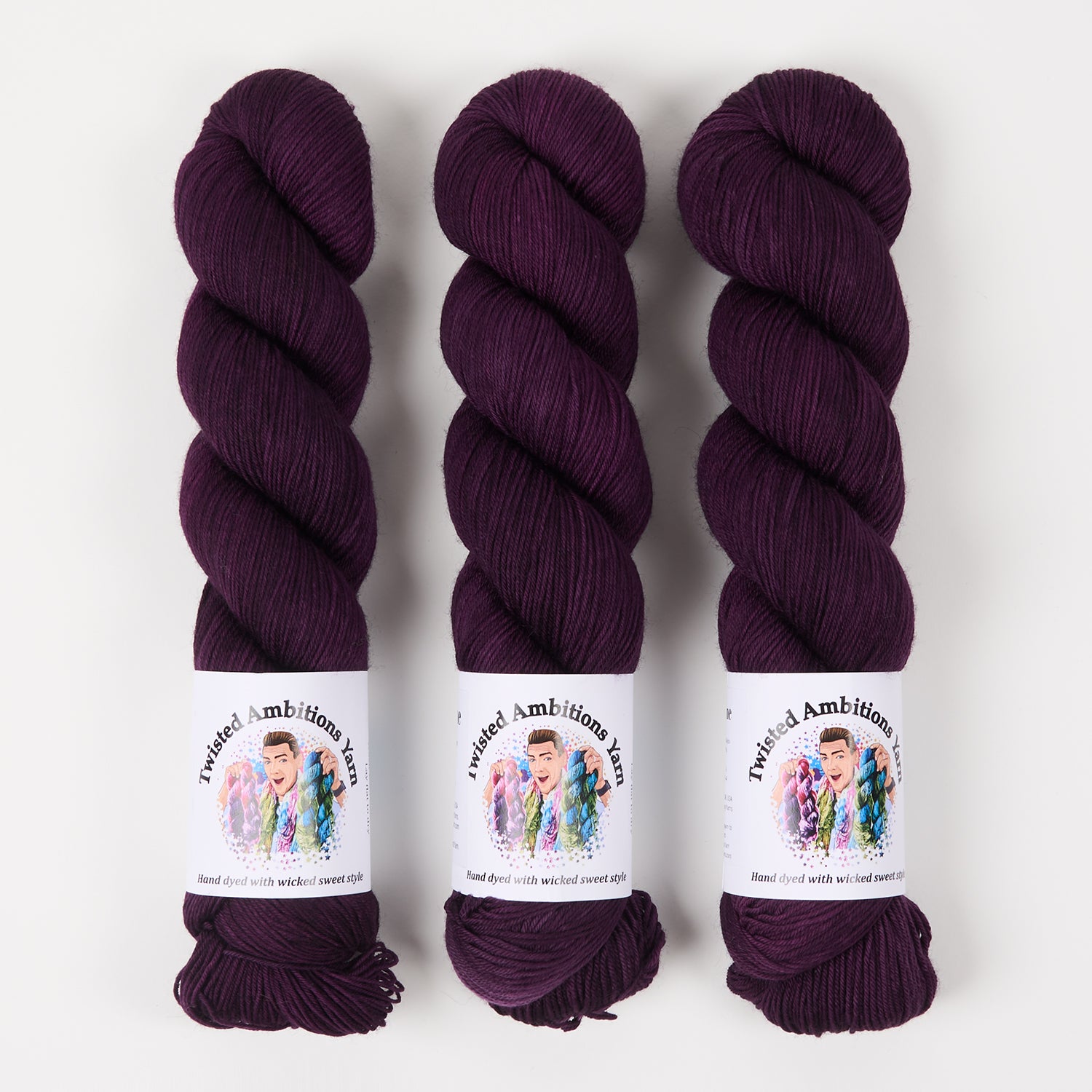 Twisted Ambitions SWEET SOCK - AUBERGINE Merino wool Nylon Fingering purple Yarn
