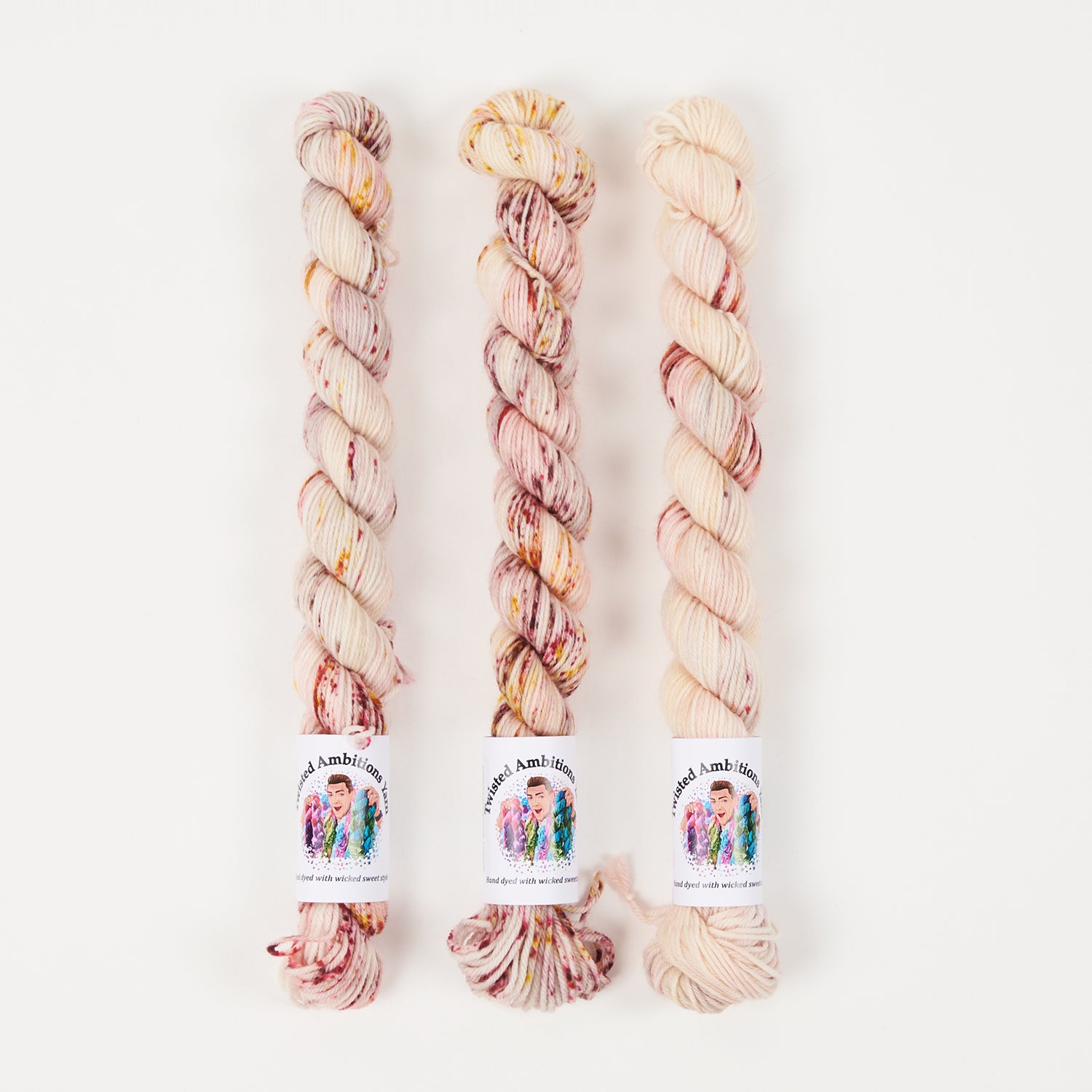 Twisted Ambitions SWEET SOCK MINI - CANDIED Merino wool Nylon Fingering cream Yarn