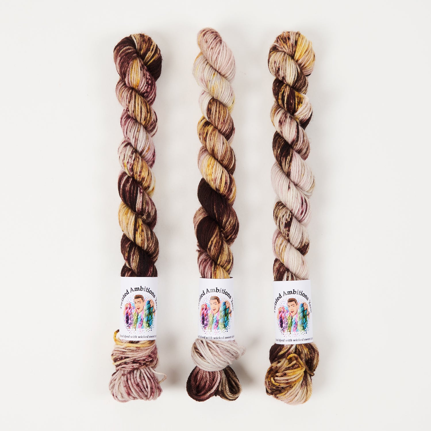 Twisted Ambitions SWEET SOCK MINI - CHOCOLATE TRUFFLE Merino wool Nylon Fingering brown Yarn