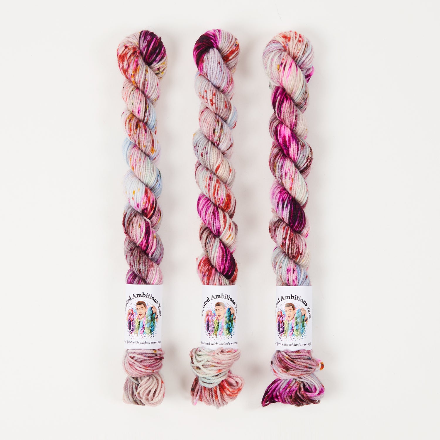 Twisted Ambitions SWEET SOCK MINI - COURAGE Merino wool Nylon Fingering pink Yarn