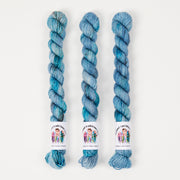 Twisted Ambitions SWEET SOCK MINI - DANCING IN THE MOONLIGHT Merino wool Nylon Fingering blue Yarn