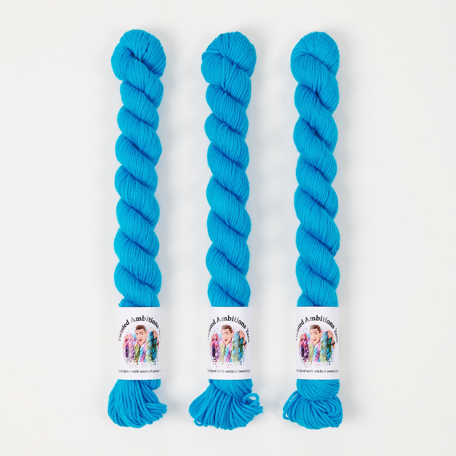 Twisted Ambitions SWEET SOCK MINI - EUPHORIC Merino wool Nylon Fingering blue Yarn