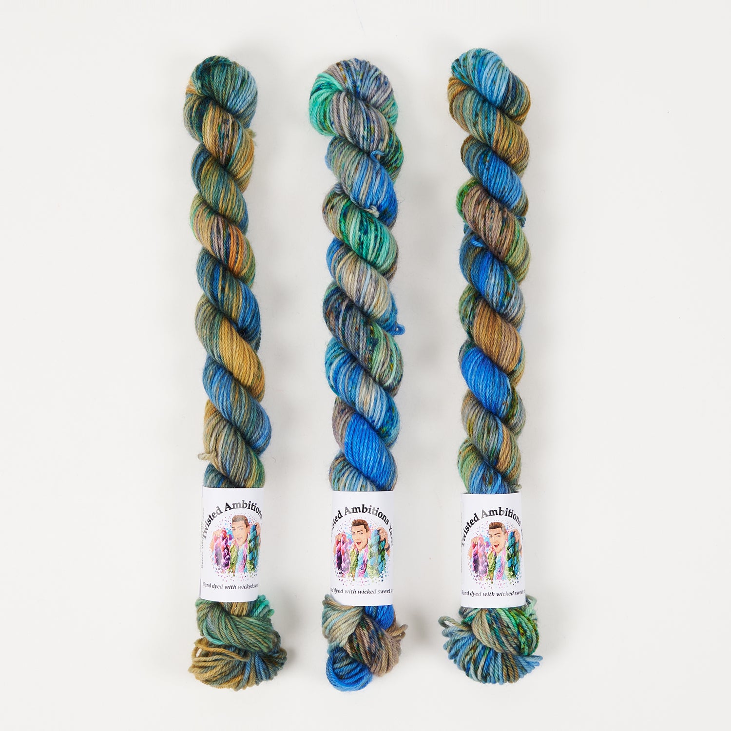 Twisted Ambitions SWEET SOCK MINI - I WILL FOLLOW YOU INTO THE DARK Merino wool Nylon Fingering multicolour blue Yarn