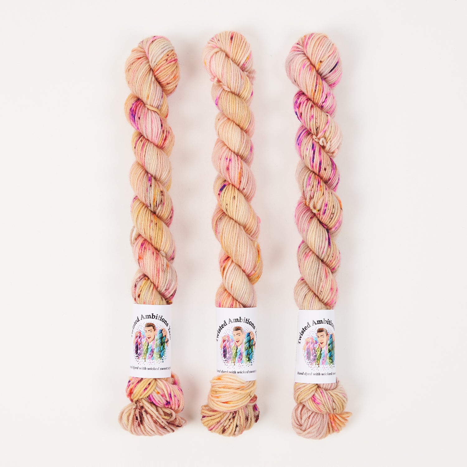 Twisted Ambitions SWEET SOCK MINI - LA VIE BOHEME Merino wool Nylon Fingering peach pink Yarn