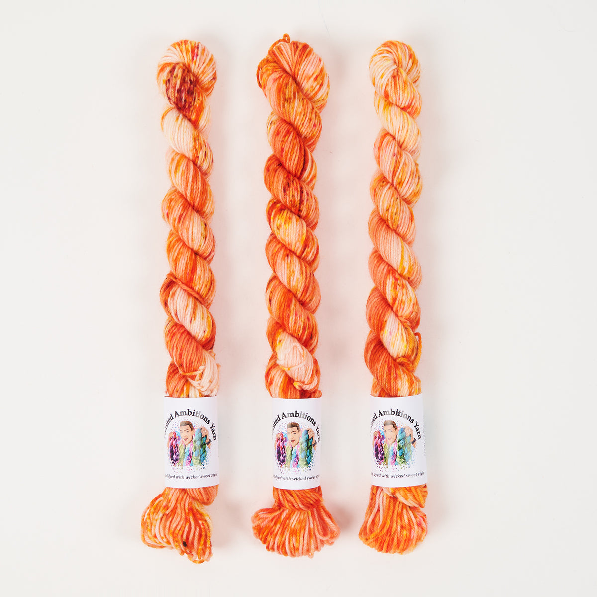 Twisted Ambitions SWEET SOCK MINI - LIGHT MY CANDLE Merino wool Nylon Fingering orange Yarn