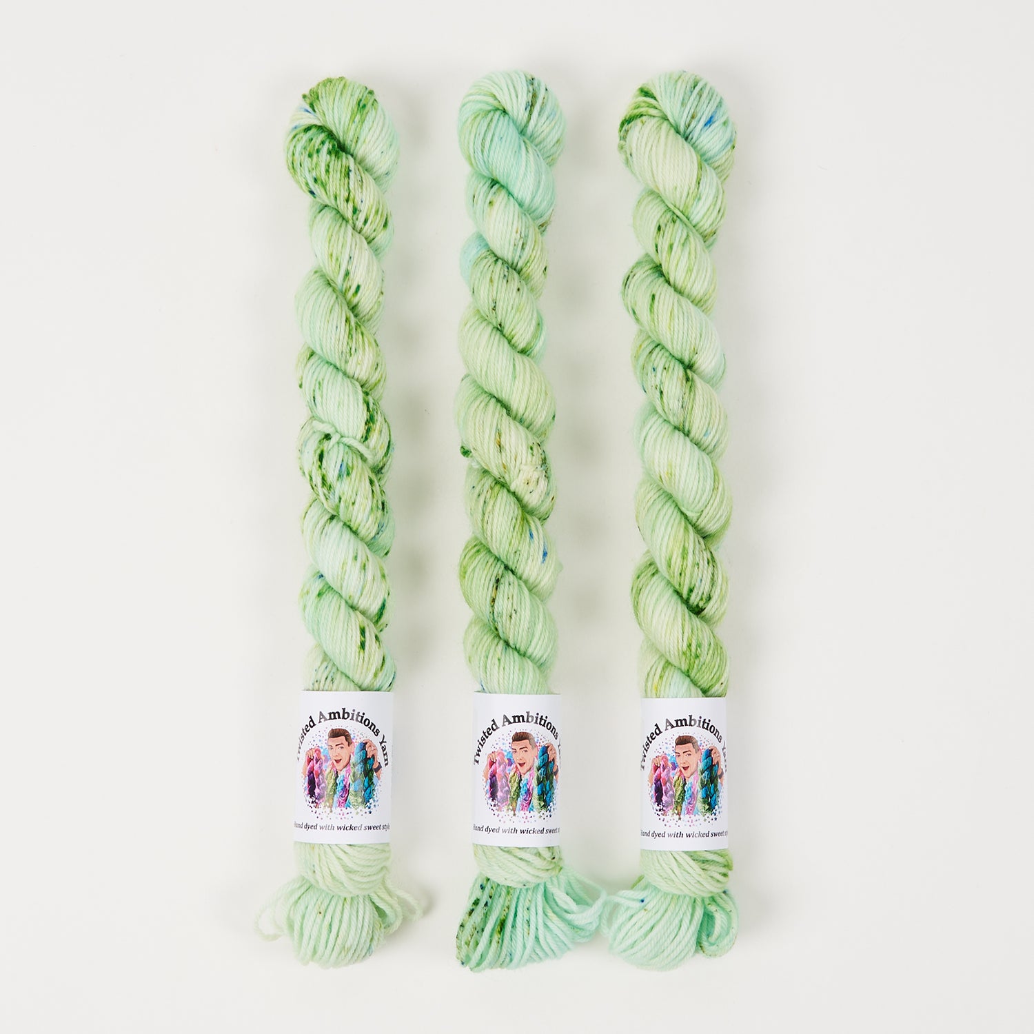 Twisted Ambitions SWEET SOCK MINI - OASIS Merino wool Nylon Fingering green Yarn