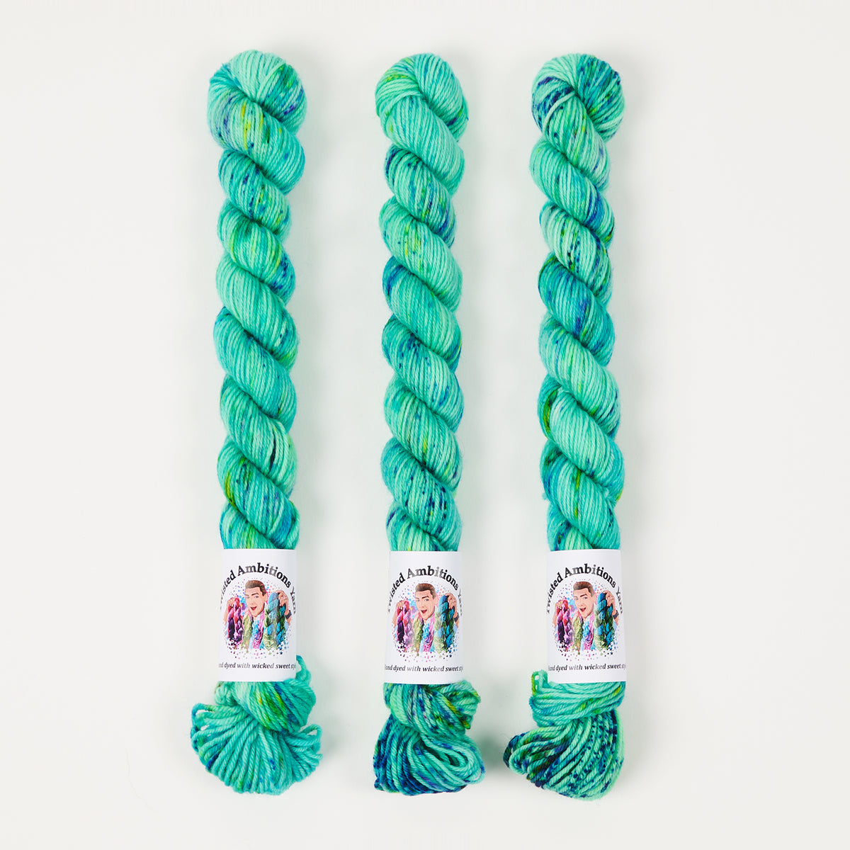 Twisted Ambitions SWEET SOCK MINI - SATISFY MY SOUL Merino wool Nylon Fingering turquoise Yarn