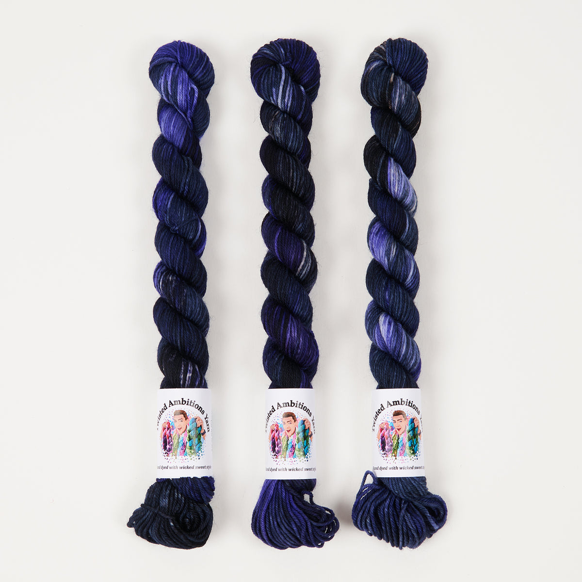 Twisted Ambitions SWEET SOCK MINI - SHADOW Merino wool Nylon Fingering blue Yarn