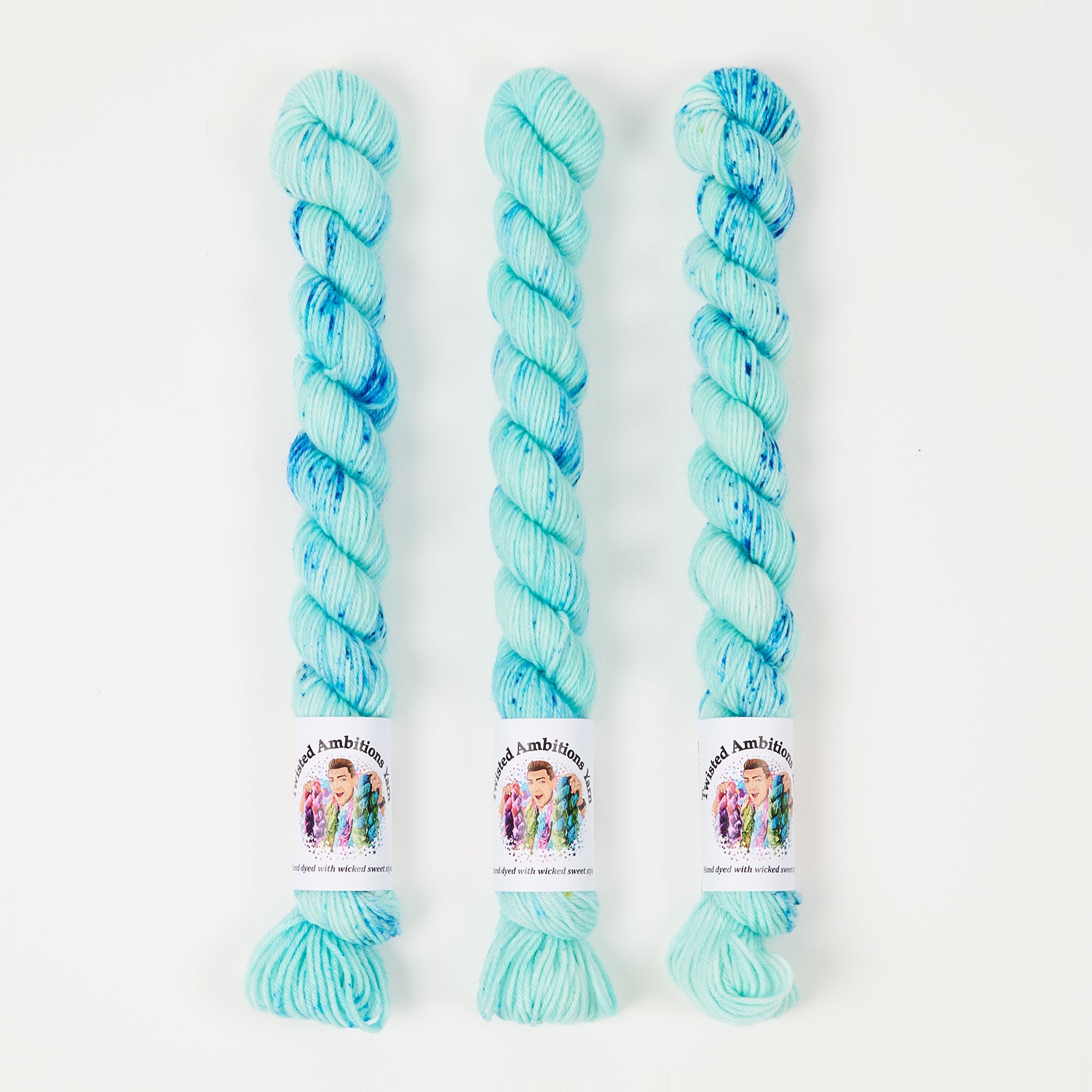 Twisted Ambitions SWEET SOCK MINI - SHIVER Merino wool Nylon Fingering turquoise Yarn