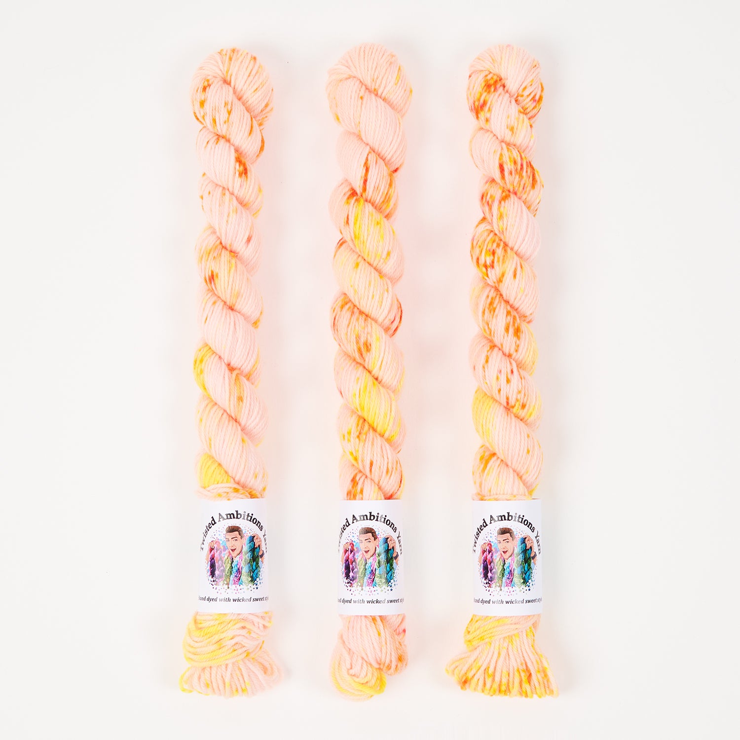 Twisted Ambitions SWEET SOCK MINI - SUNSHINE Merino wool Nylon Fingering peach Yarn